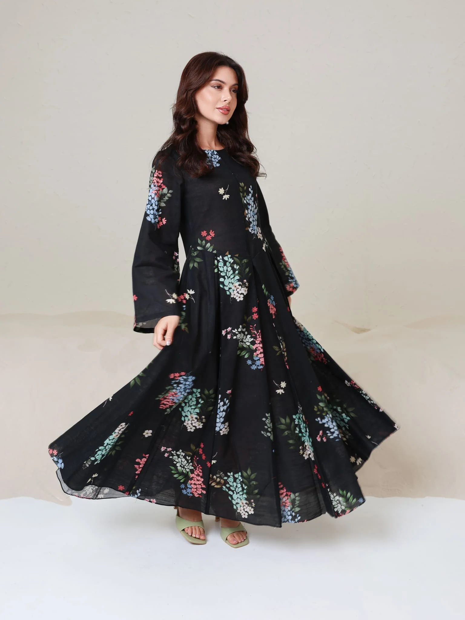 Arisia Black Printed Panel Dress - Image 3