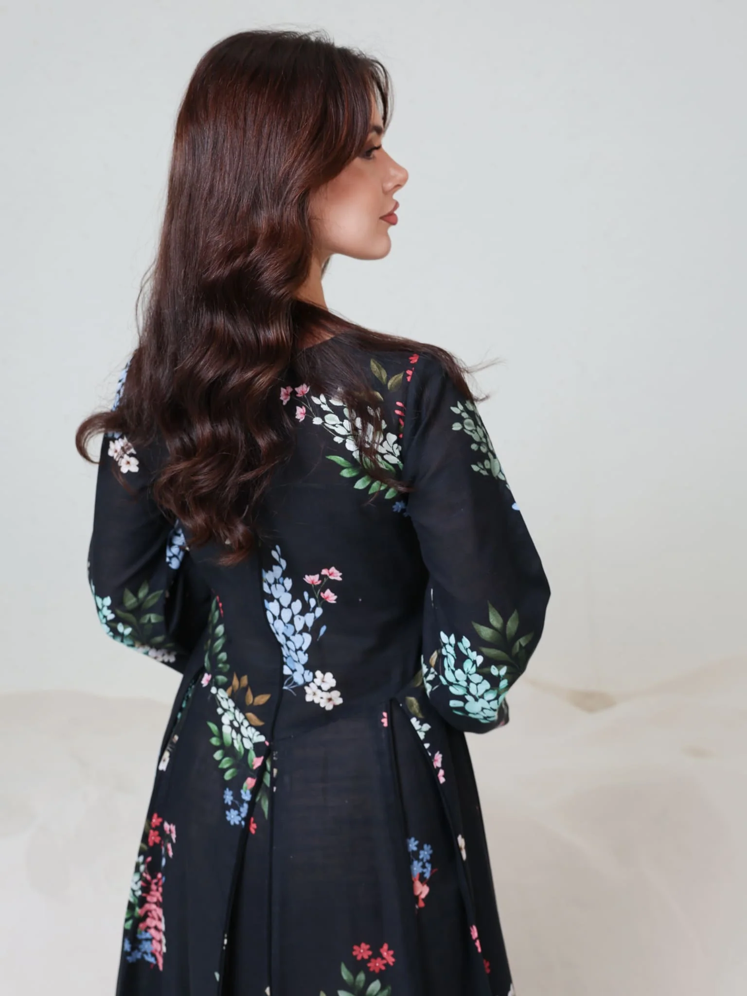 Arisia Black Printed Panel Dress - Image 4