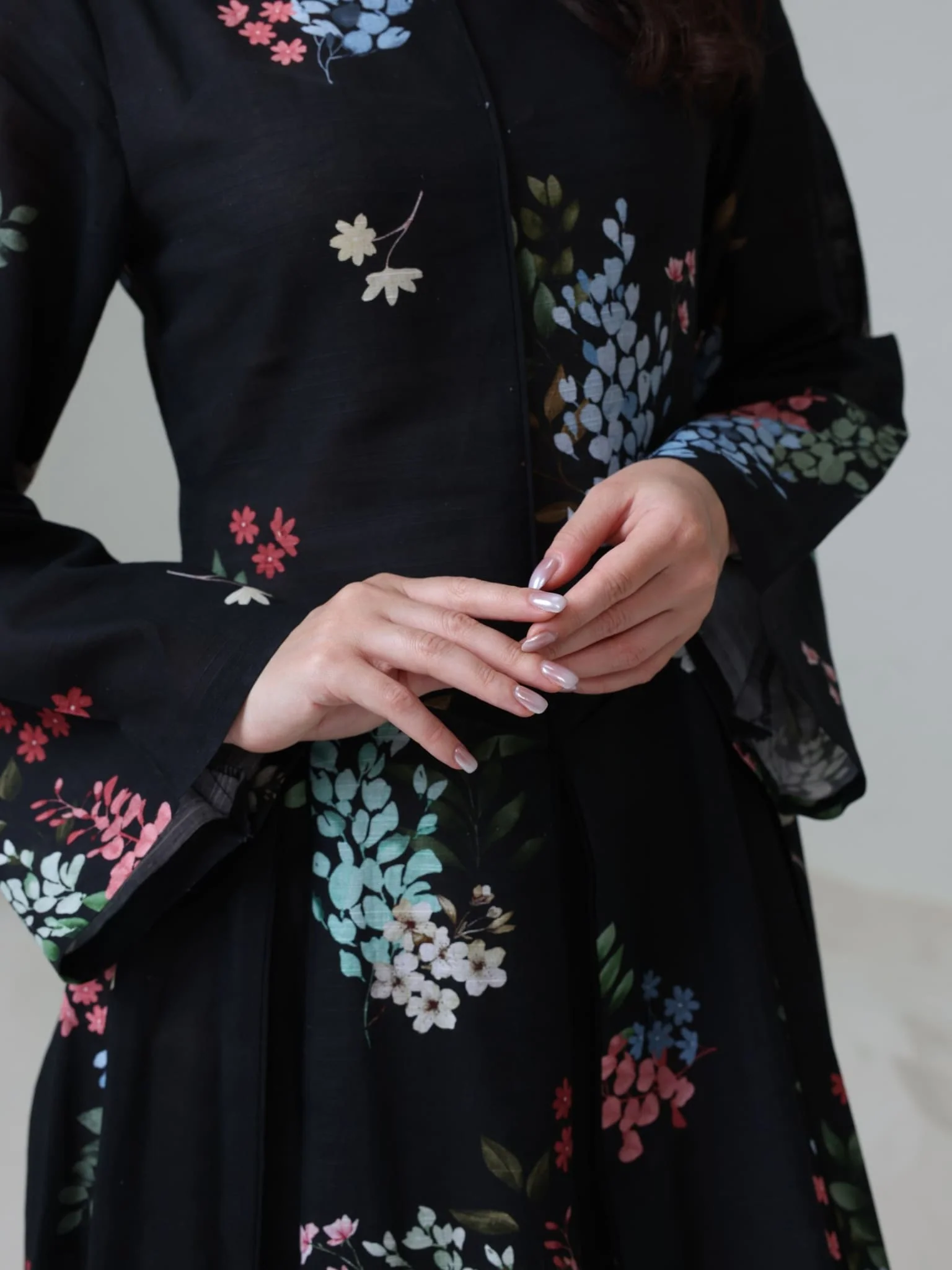 Arisia Black Printed Panel Dress - Image 7