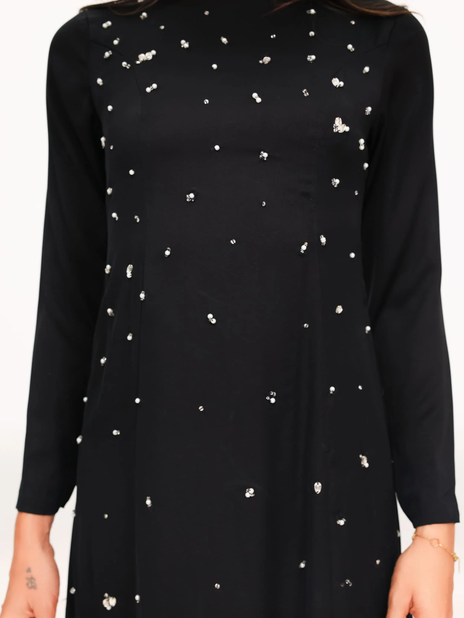 Astrella Black Embellished Long Dress - Image 6
