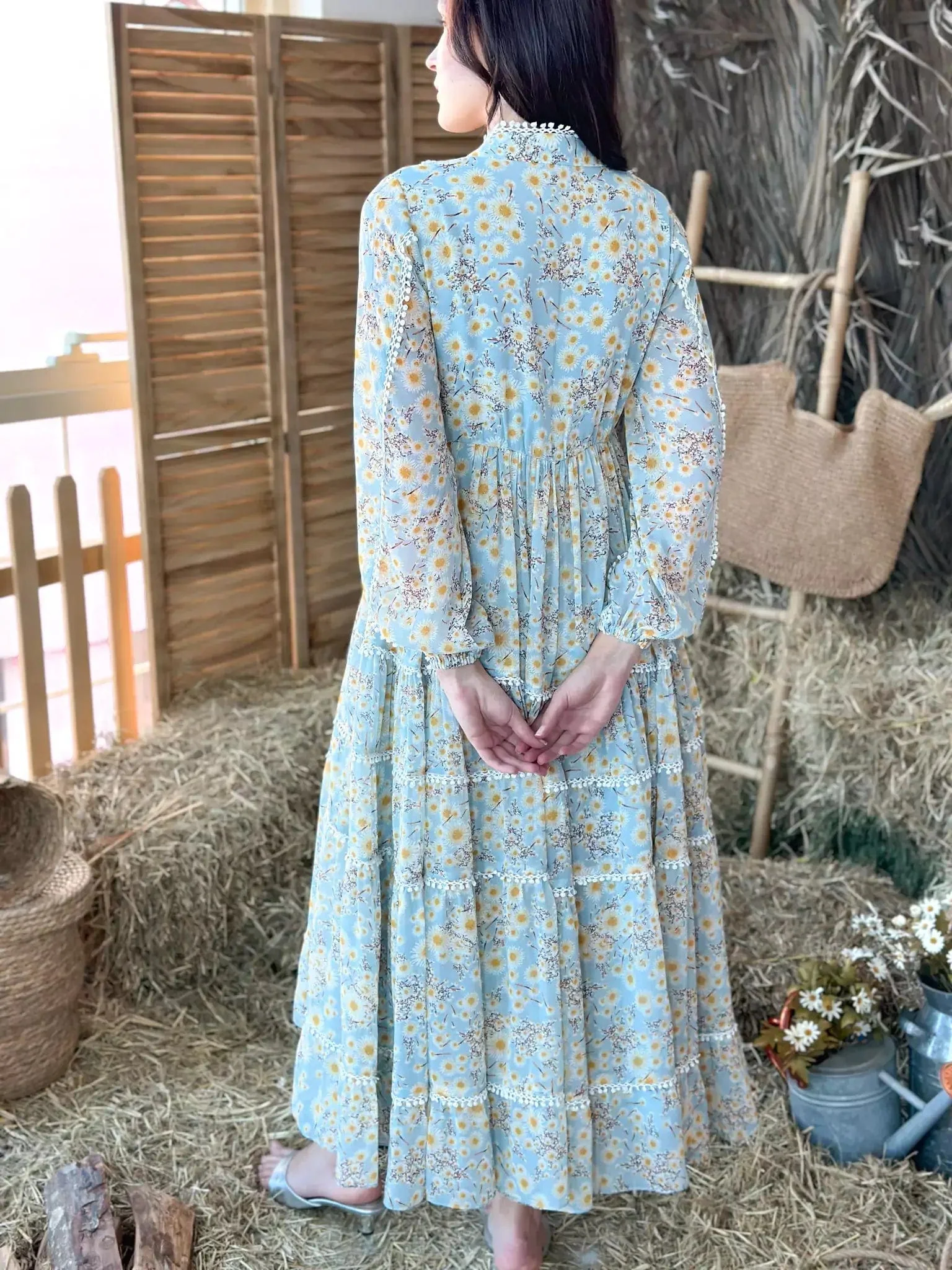 Audra Floral Lace Long Dress - Image 10