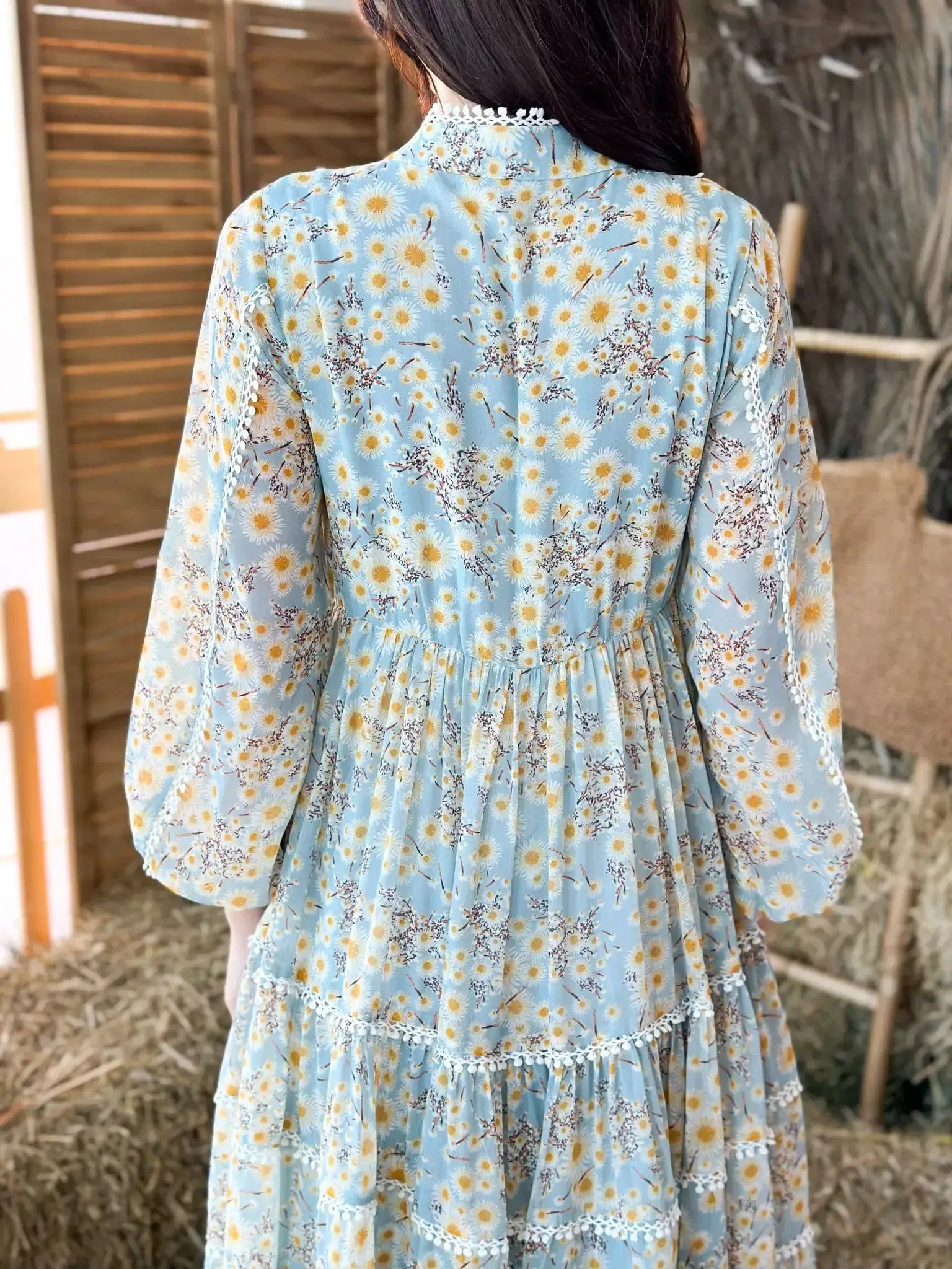 Audra Floral Lace Long Dress - Image 3