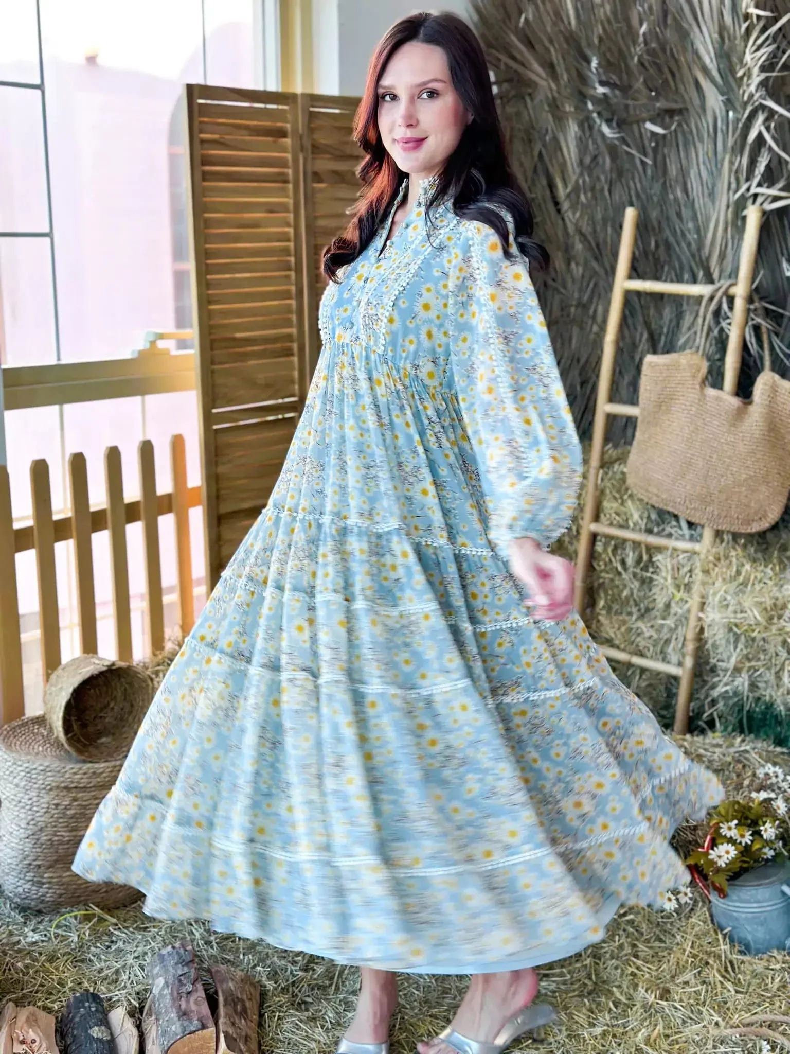 Audra Floral Lace Long Dress - Image 8