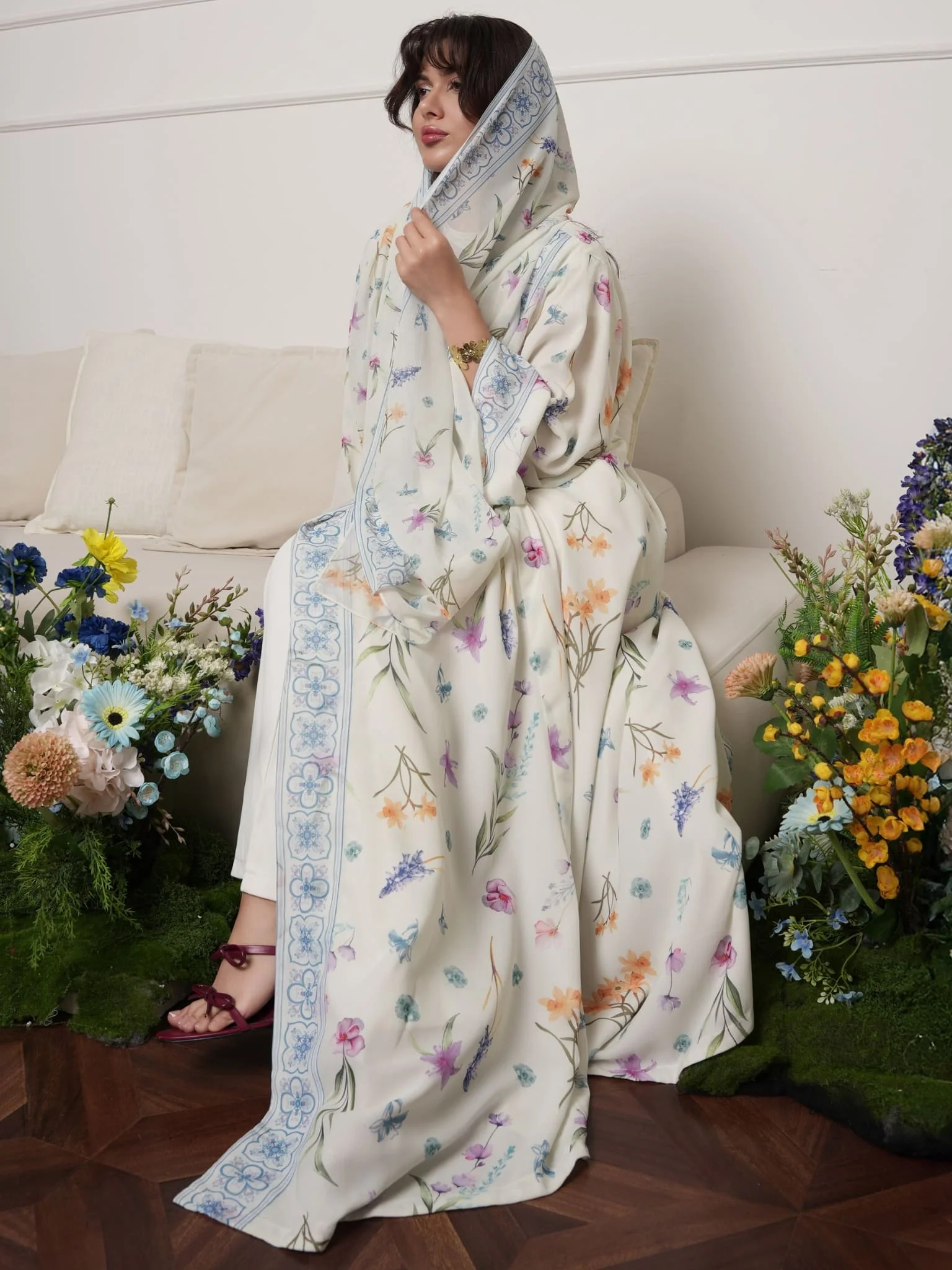 Aurafluer Floral Upper / Abaya - Image 7