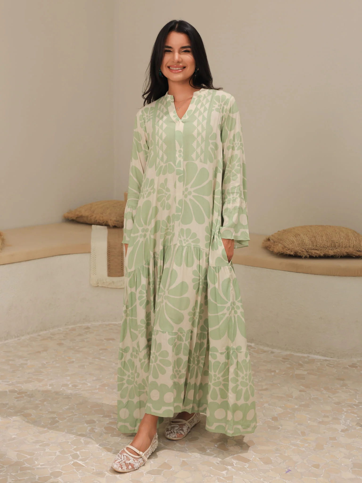Aurora Green Long Dress - Image 3