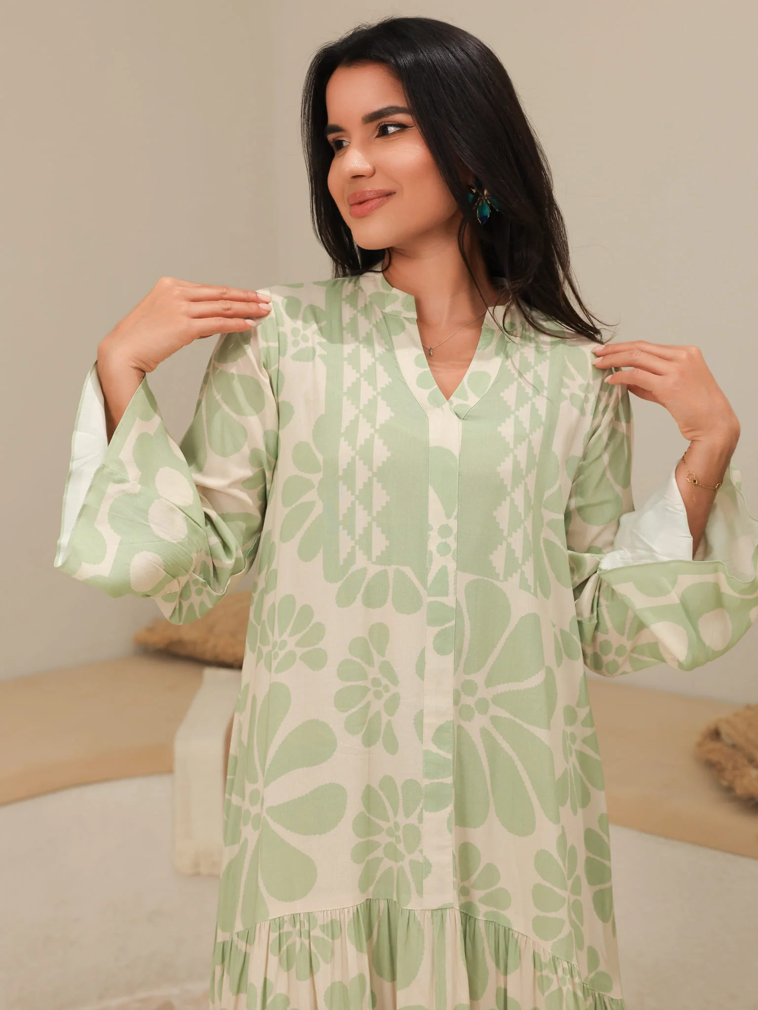 Aurora Green Long Dress - Image 7