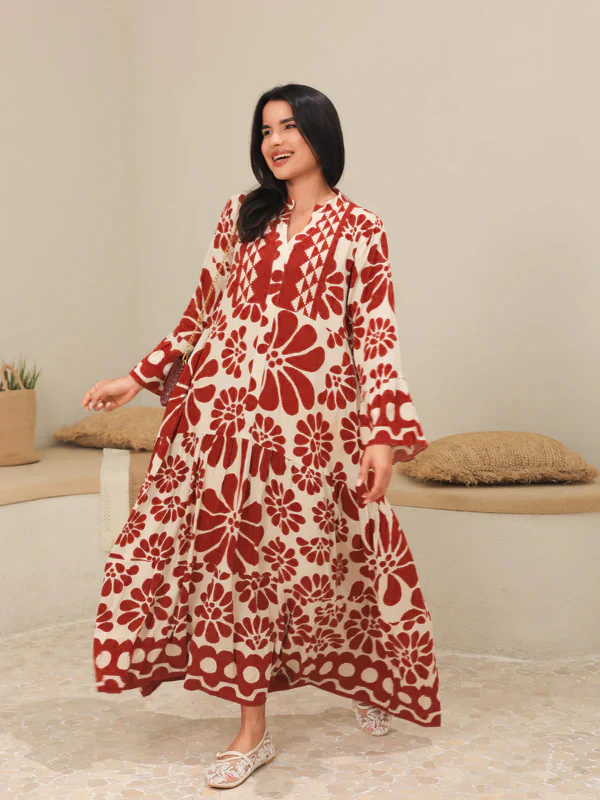 Aurora Maroon Long Dress - Image 4