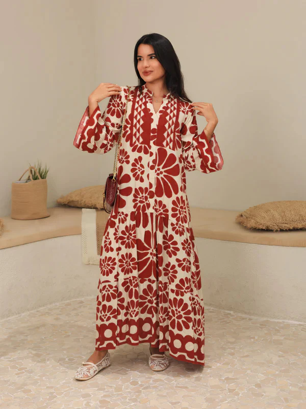 Aurora Maroon Long Dress - Image 6