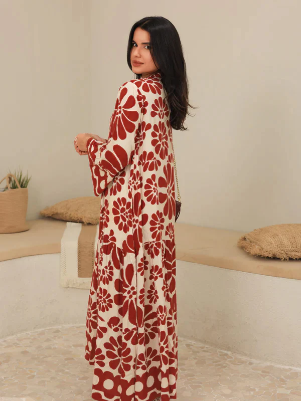 Aurora Maroon Long Dress - Image 8