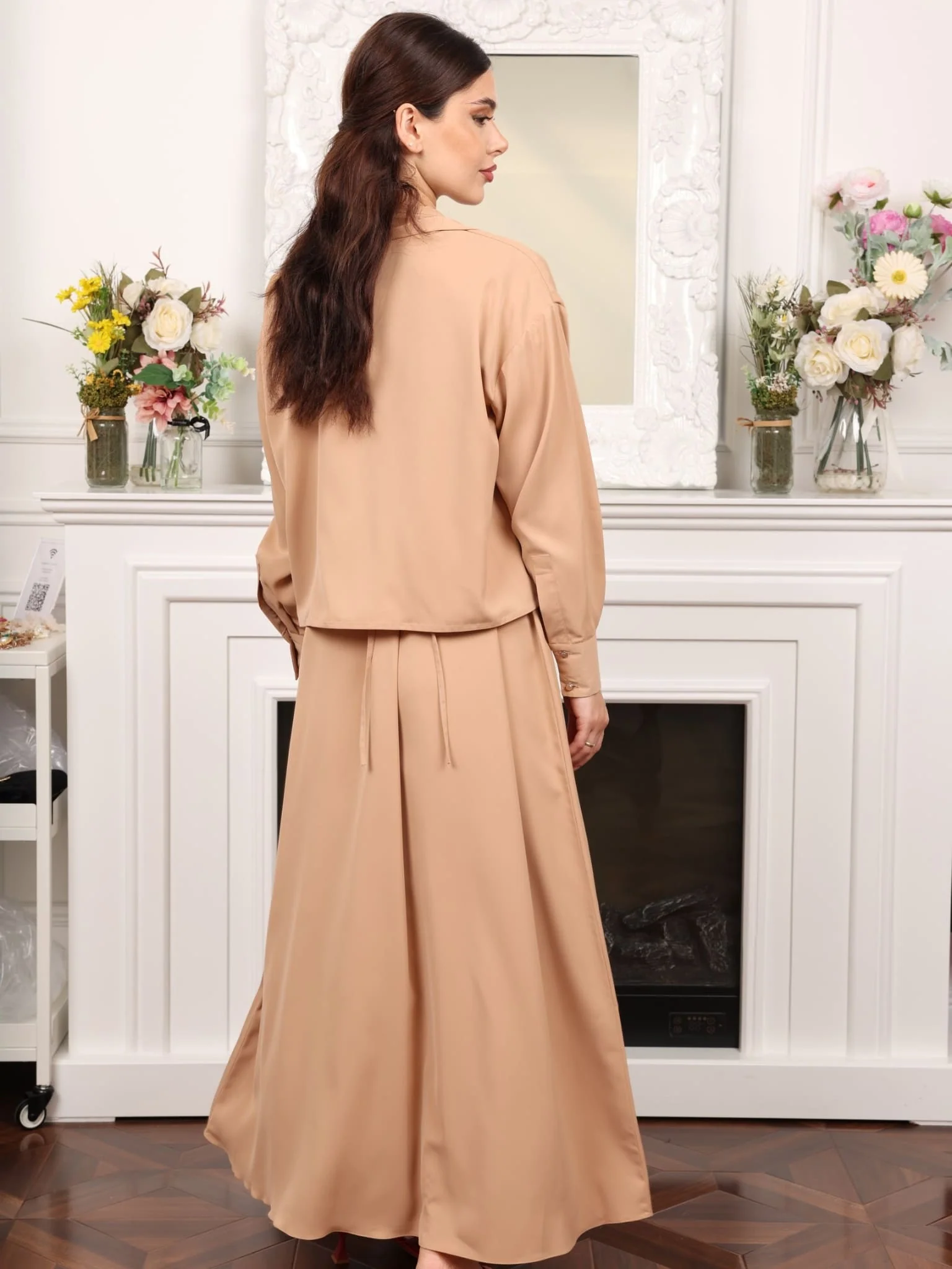Aylin Beige Shirt And Dress - Image 3