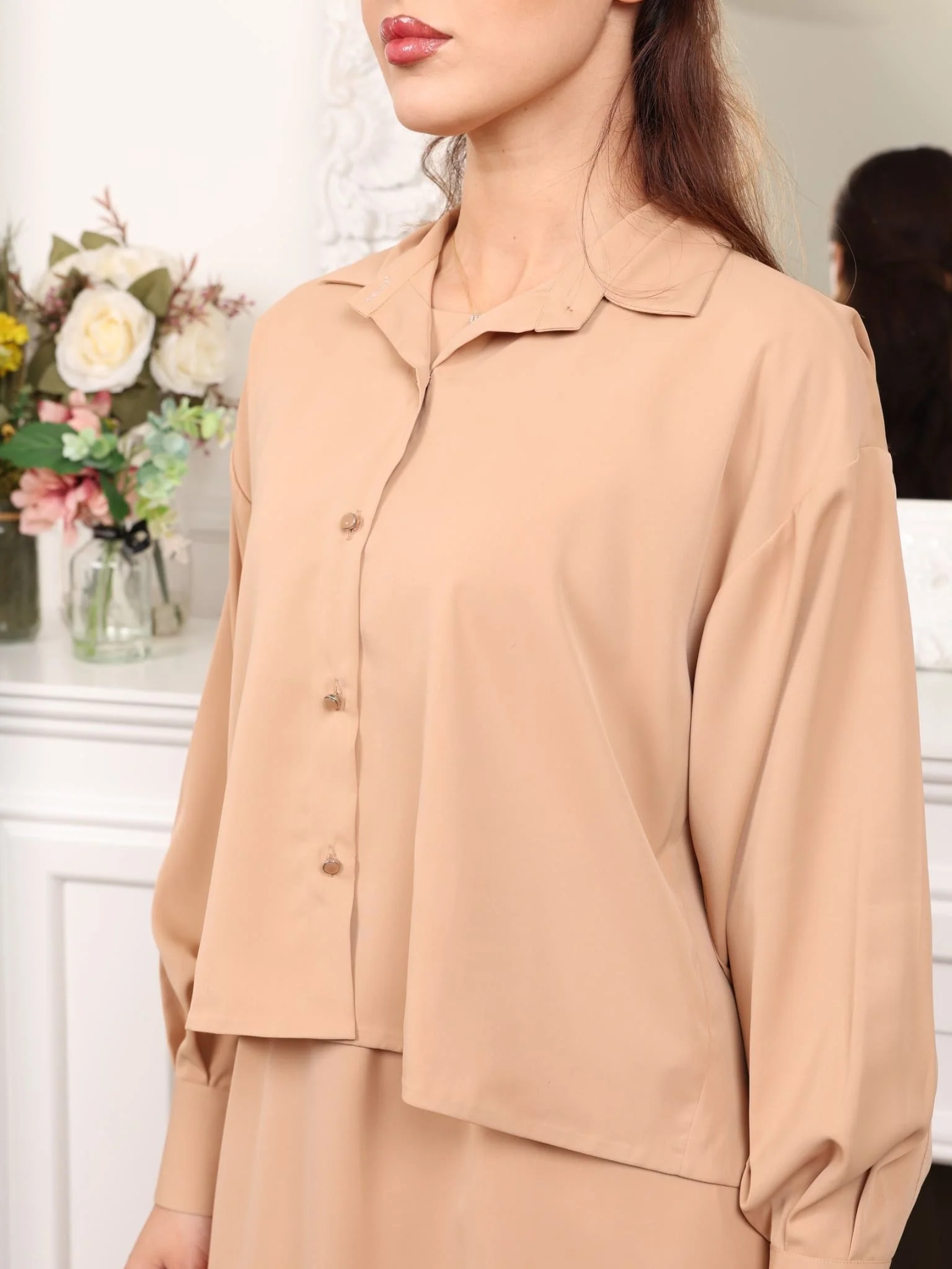 Aylin Beige Shirt And Dress - Image 4