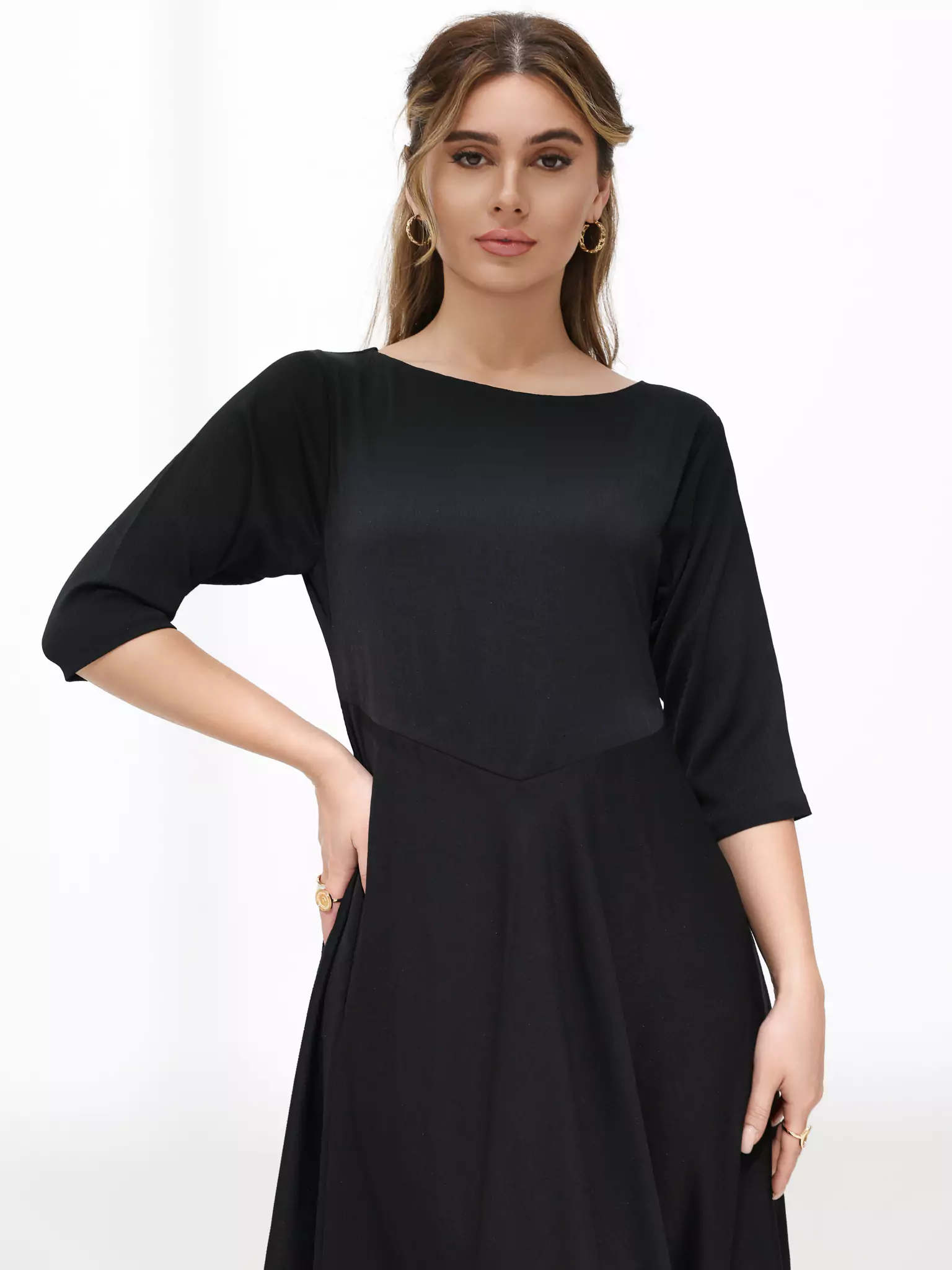 Barb Black Long Dress - Image 2