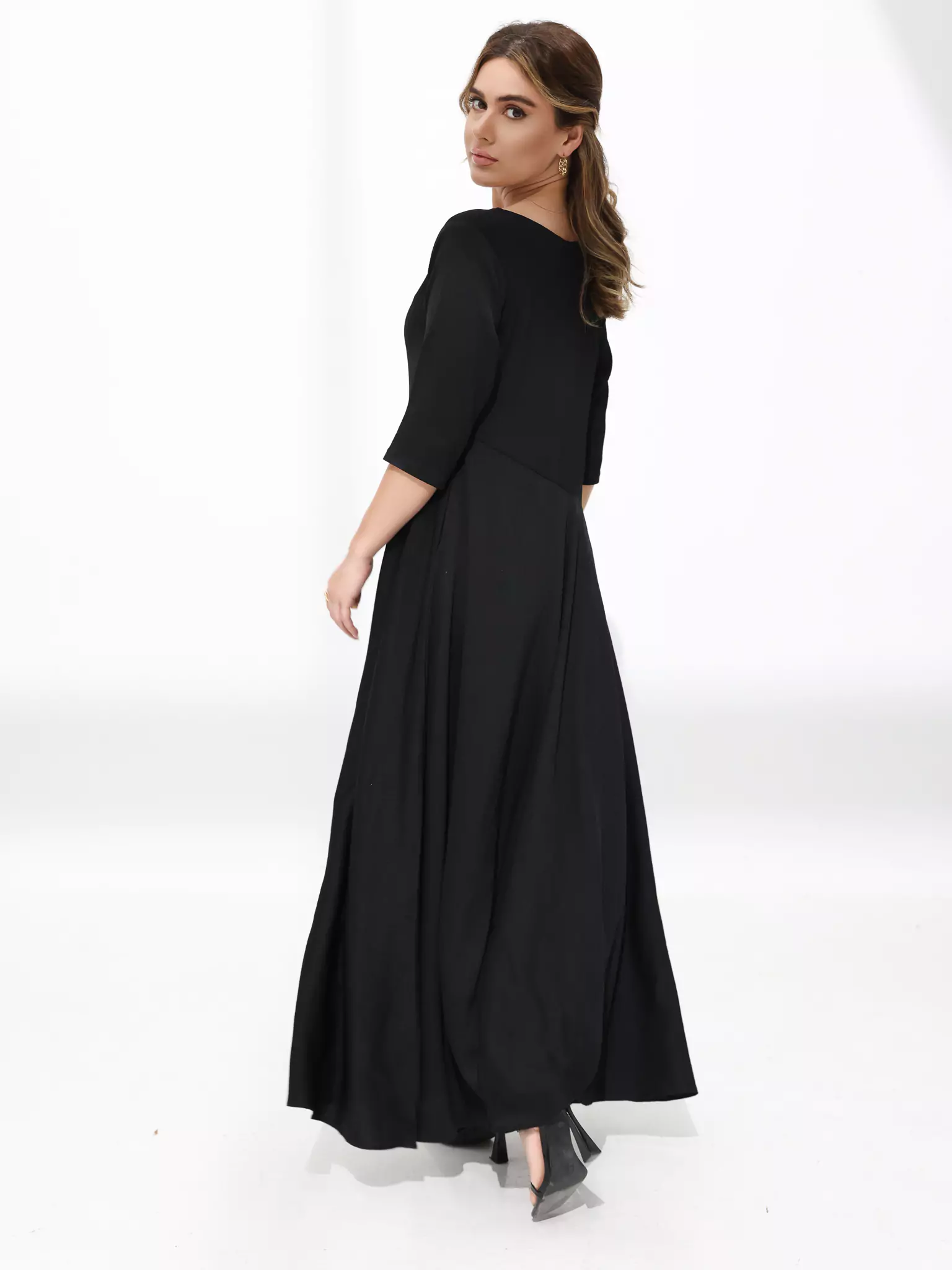 Barb Black Long Dress - Image 3