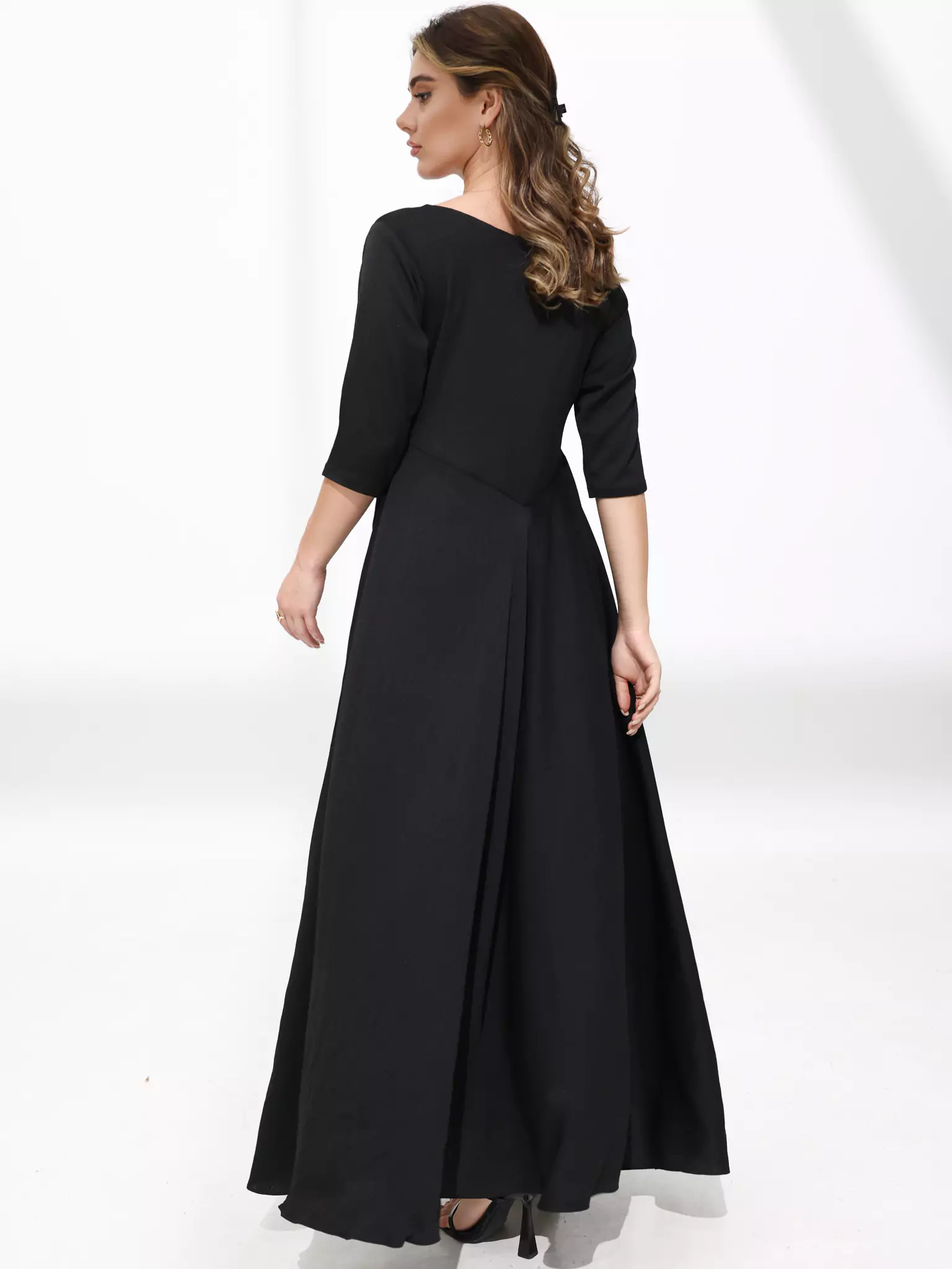 Barb Black Long Dress - Image 4
