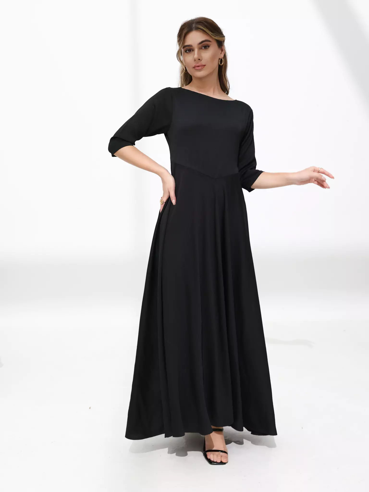 Barb Black Long Dress - Image 5