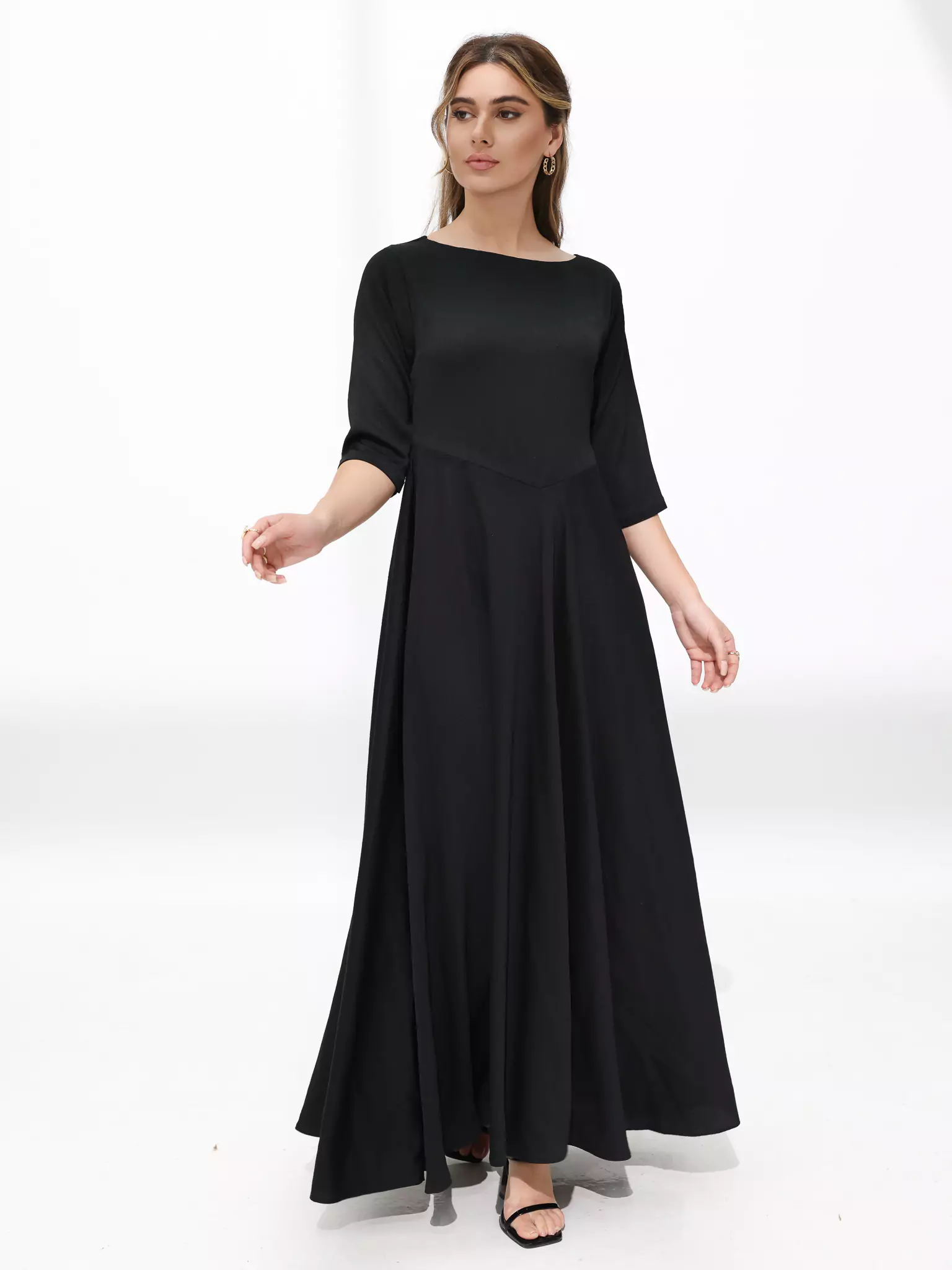 Barb Black Long Dress - Image 6