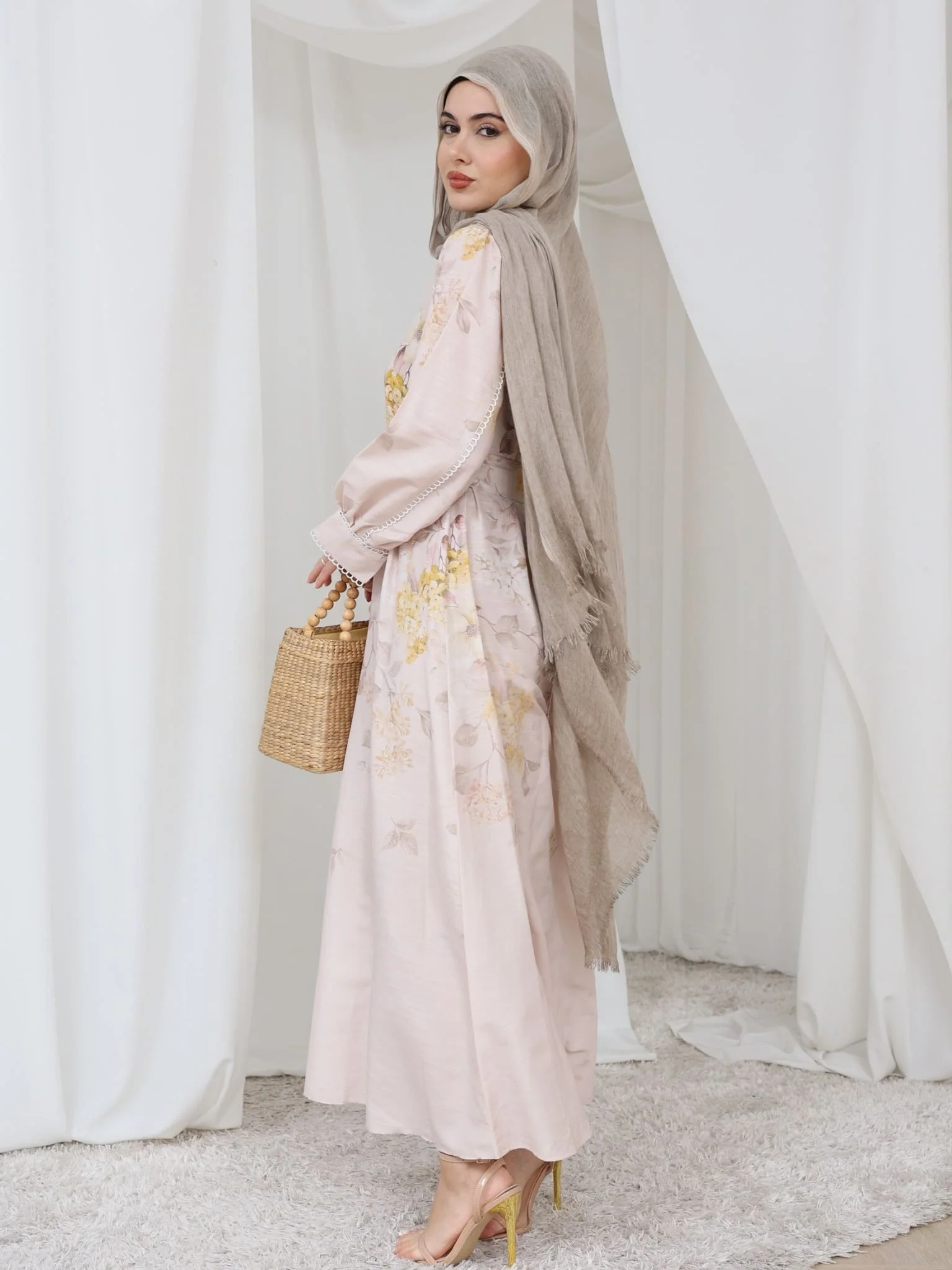 Bellina Yellow Buckle Long Dress - Image 3