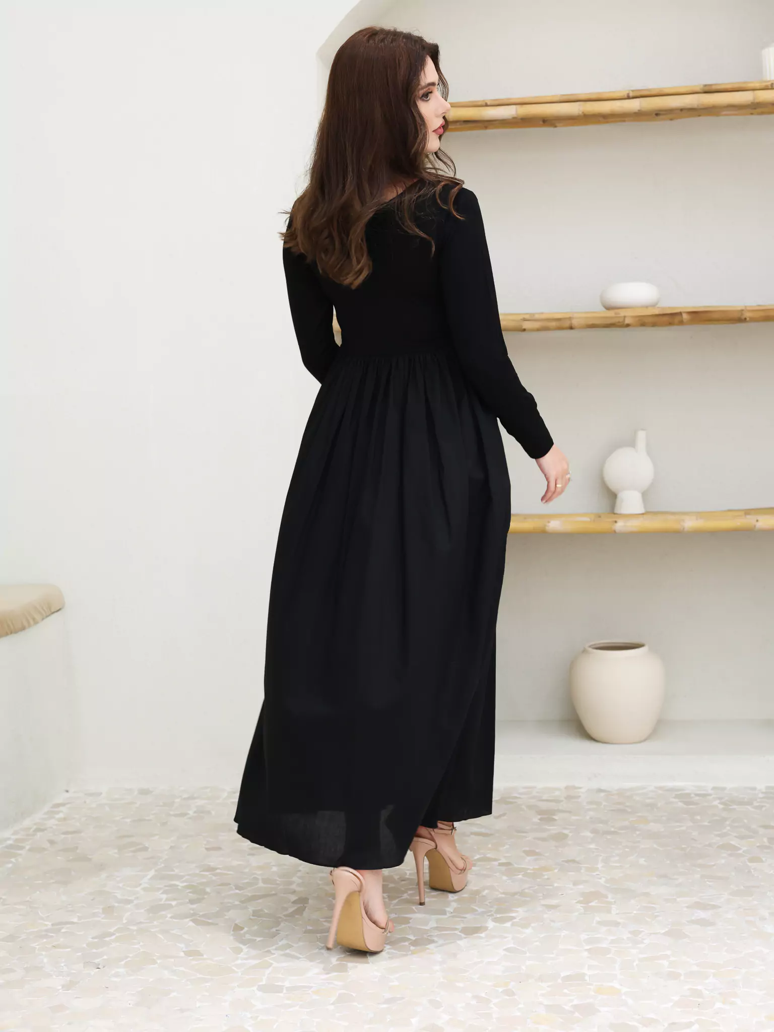 Bistry Black Jersey Cotton Dress - Image 3