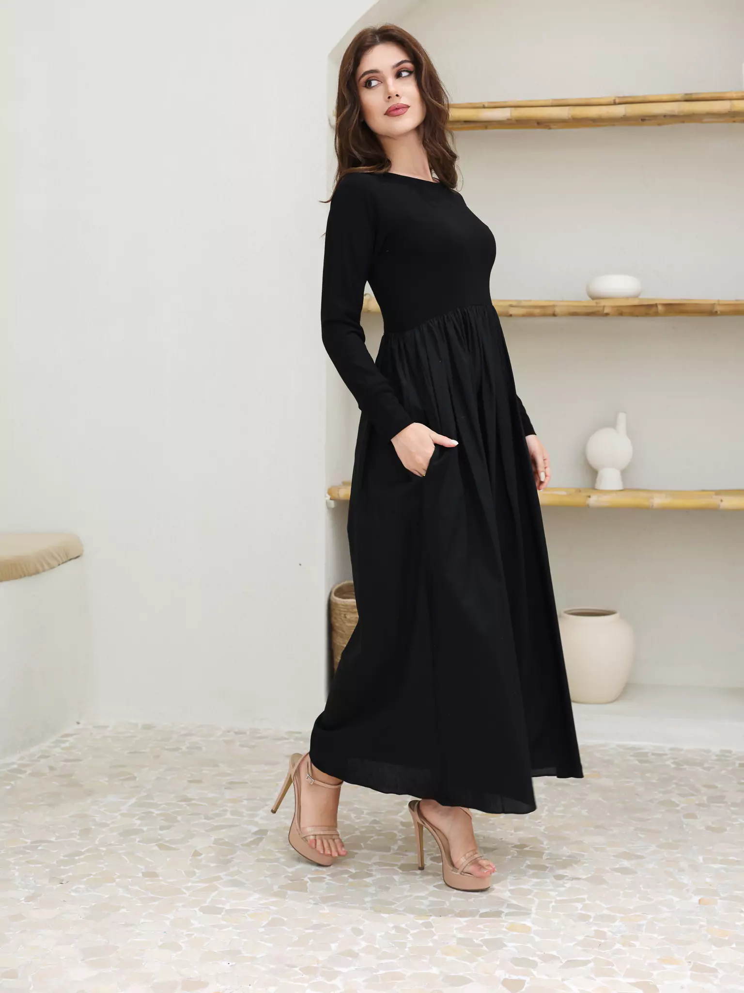 Bistry Black Jersey Cotton Dress - Image 4
