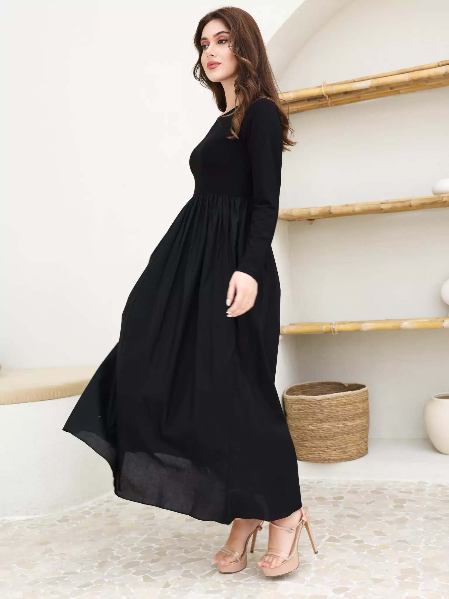 Bistry Black Jersey Cotton Dress - Image 5