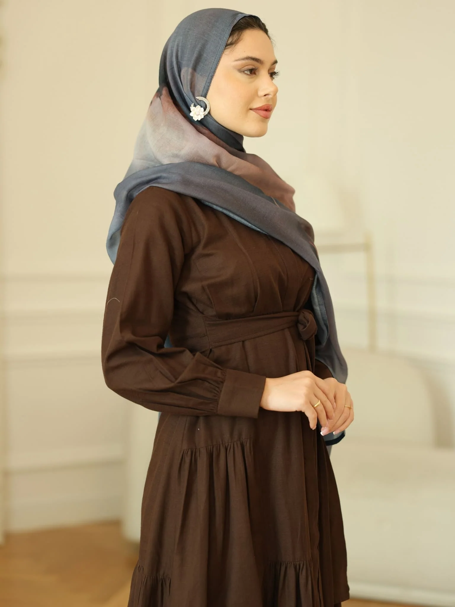 Black Marble Printed Hijab - Image 4