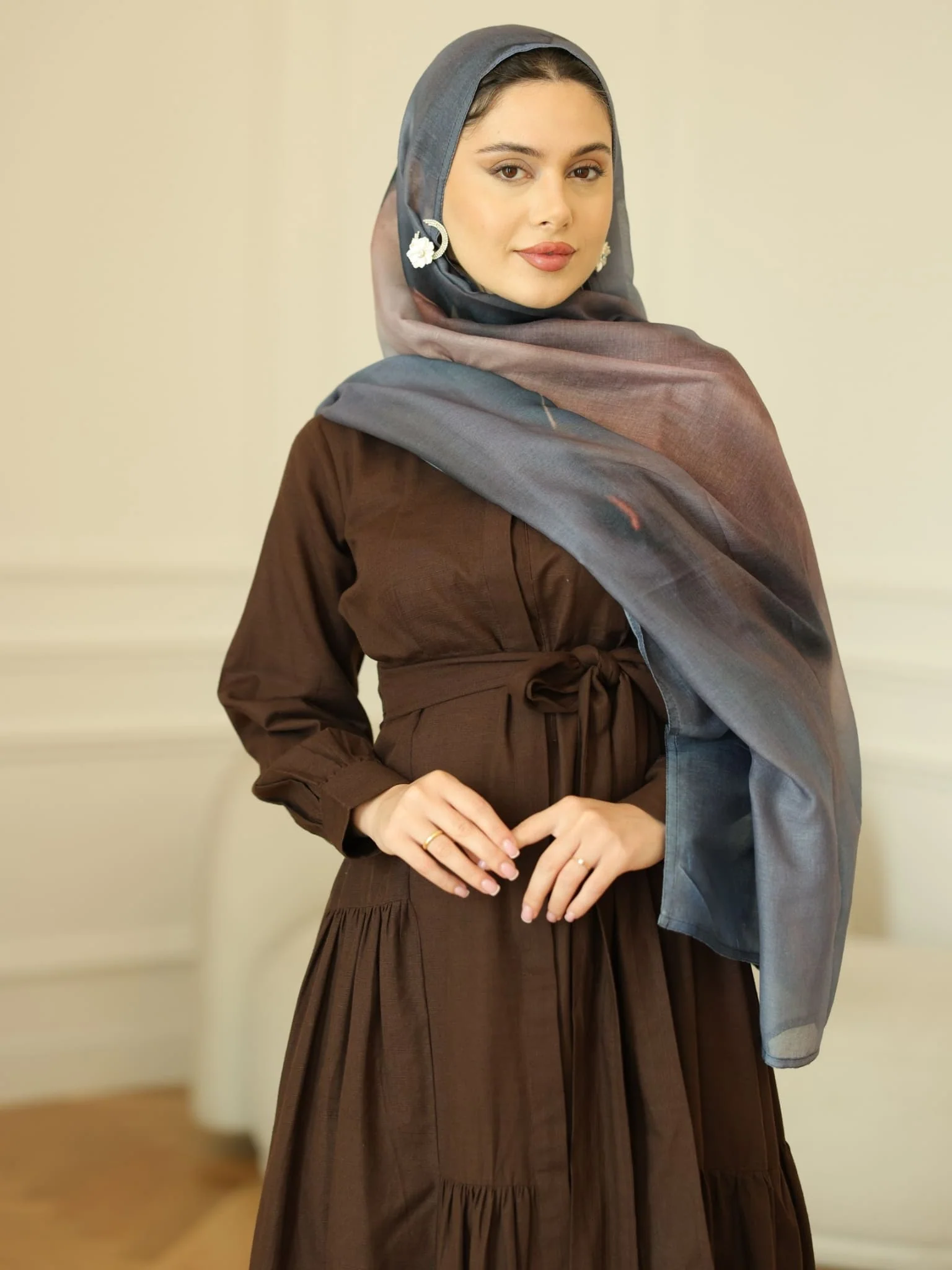 Black Marble Printed Hijab - Image 5