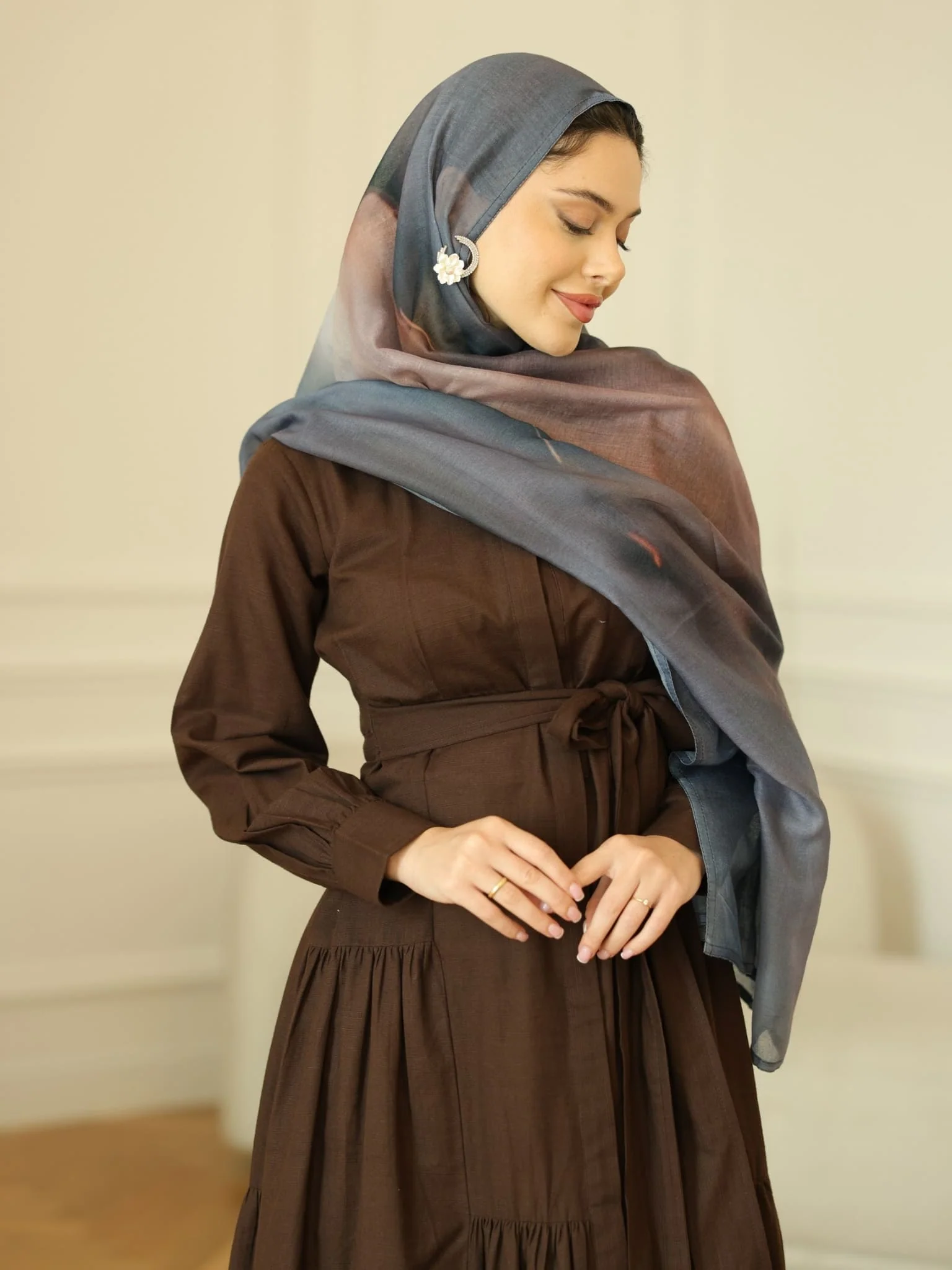 Black Marble Printed Hijab - Image 7