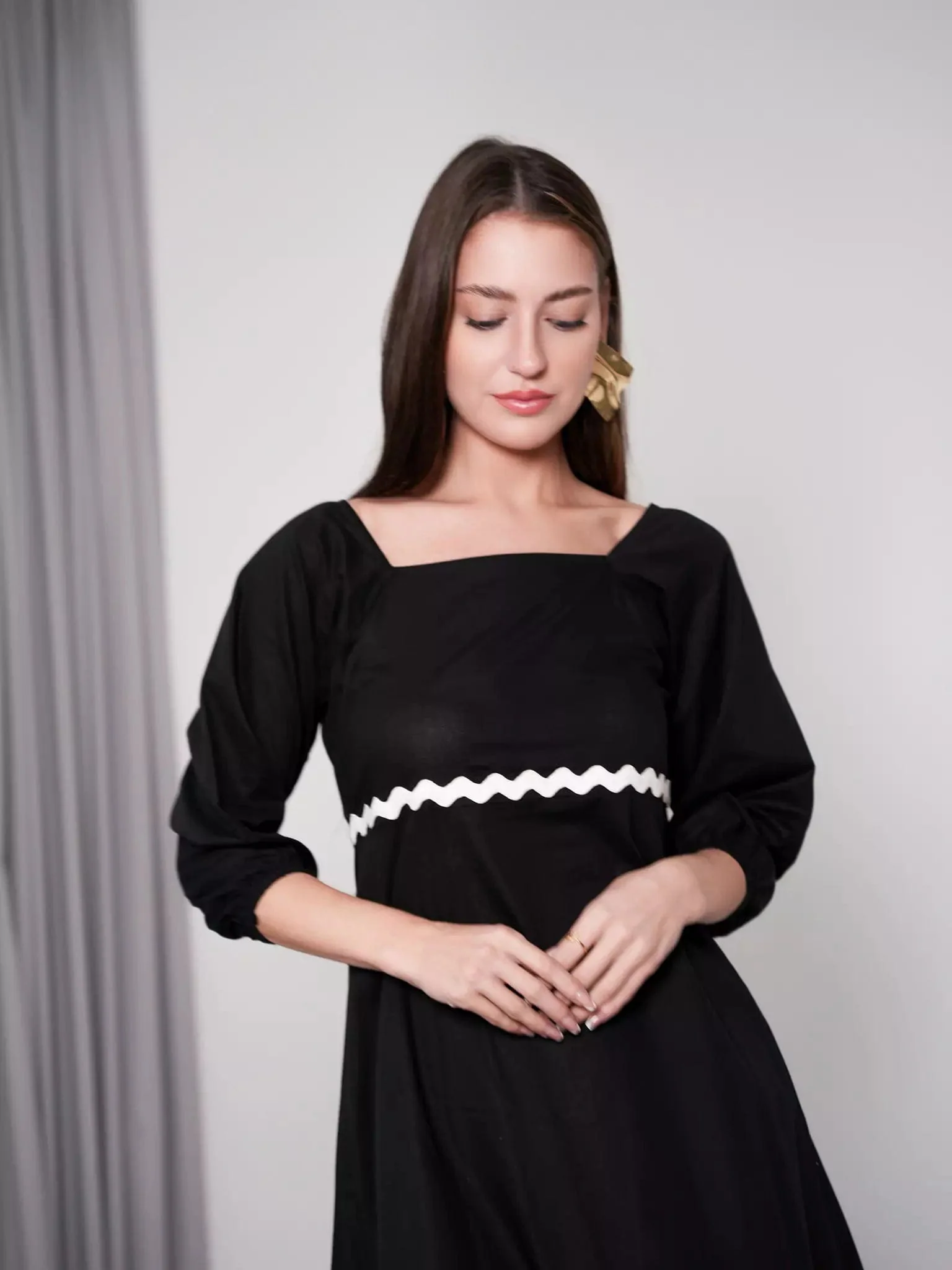 Black Swirl Long Dress - Image 2