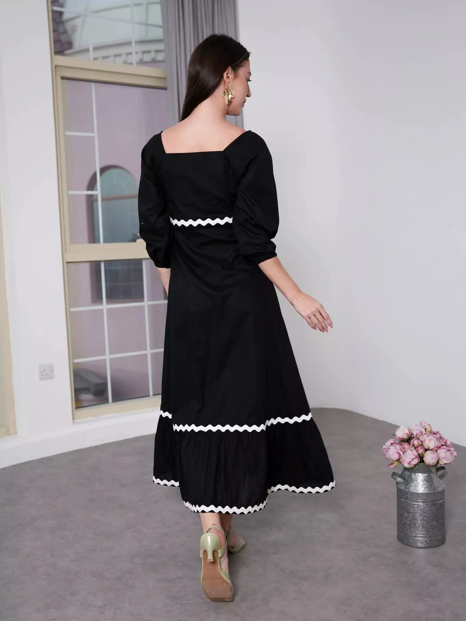 Black Swirl Long Dress - Image 3