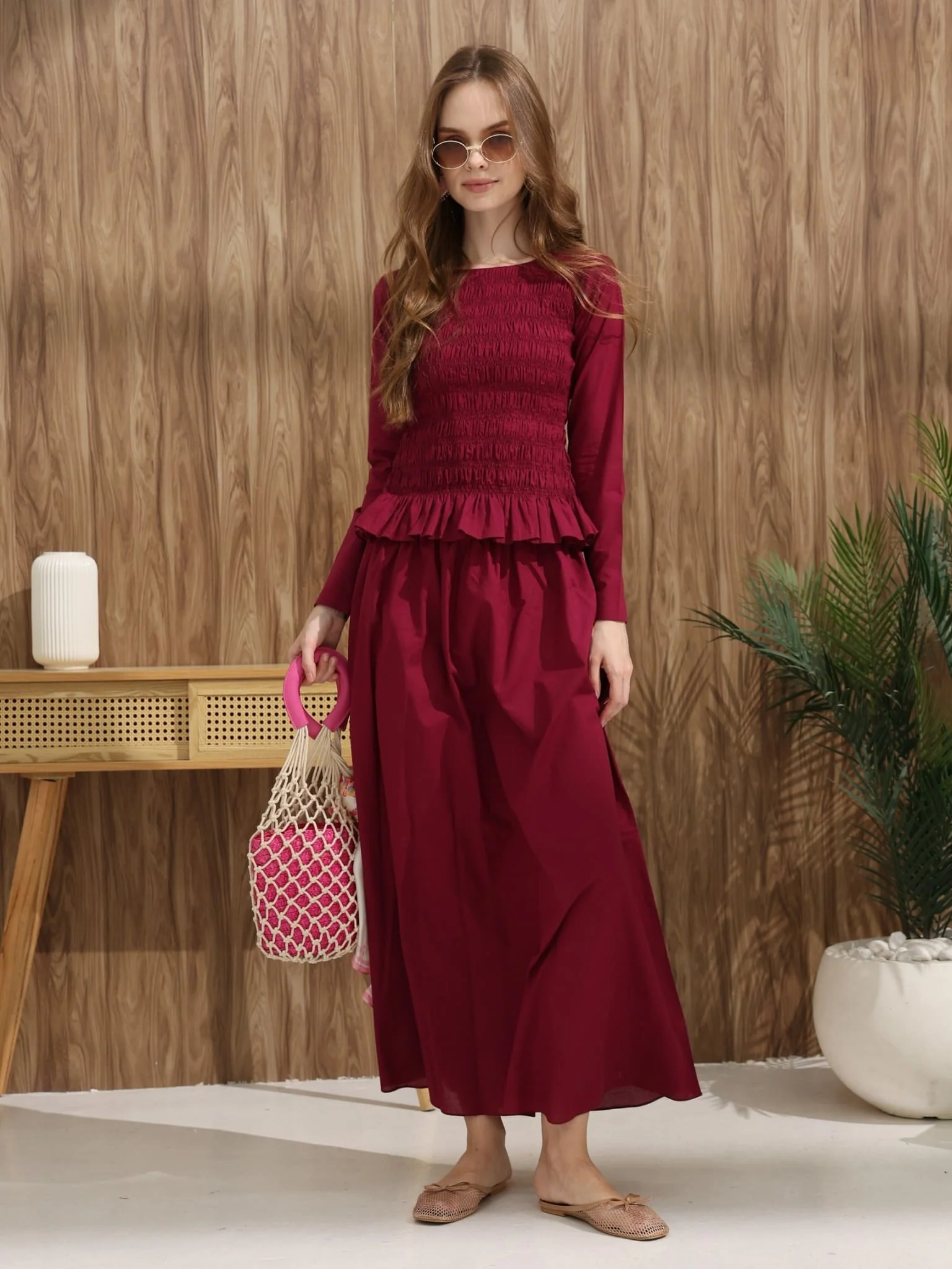Blossie Plum Cotton Skirt - Image 2
