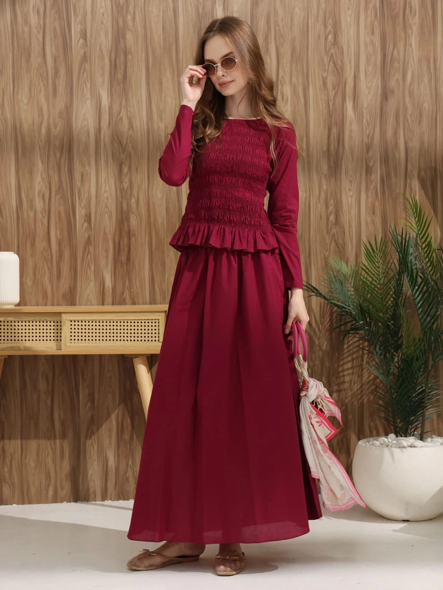 Blossie Plum Smock Shirt - Image 5