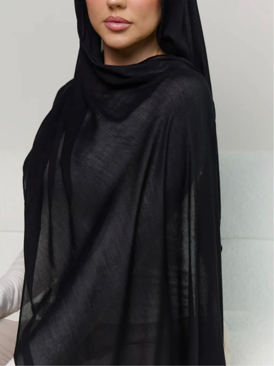 Breathable Soft Black Modal Hijab