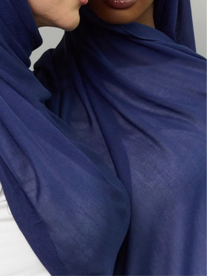 Breathable Soft Dusty Blue Modal Hijab - Image 2