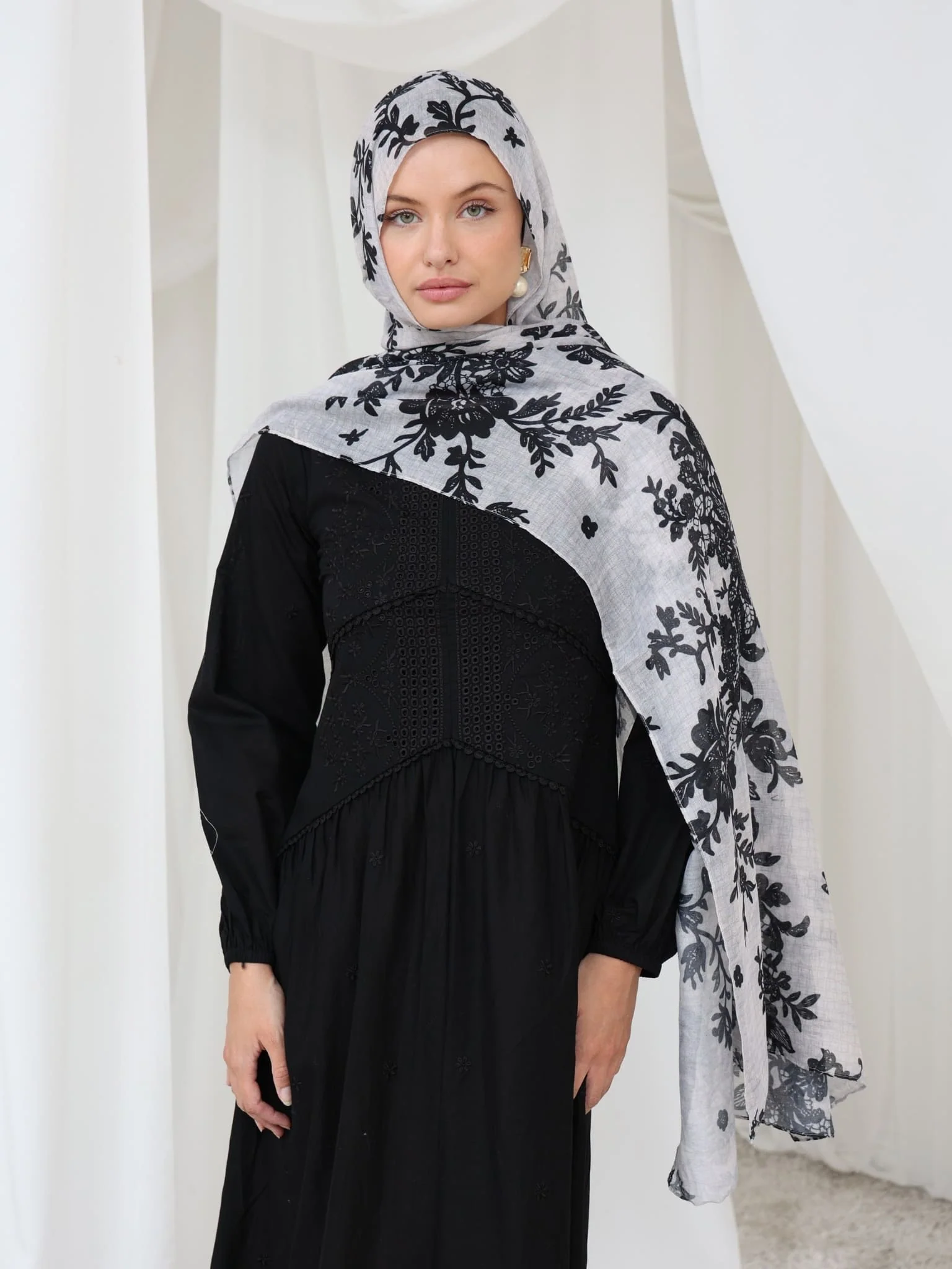Breathable Soft Lacey Printed Hijab/Stole
