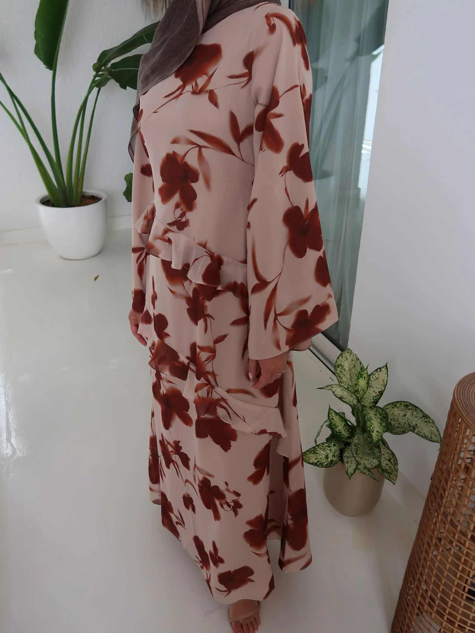 Brell Printed Frill Long Dress - Image 11