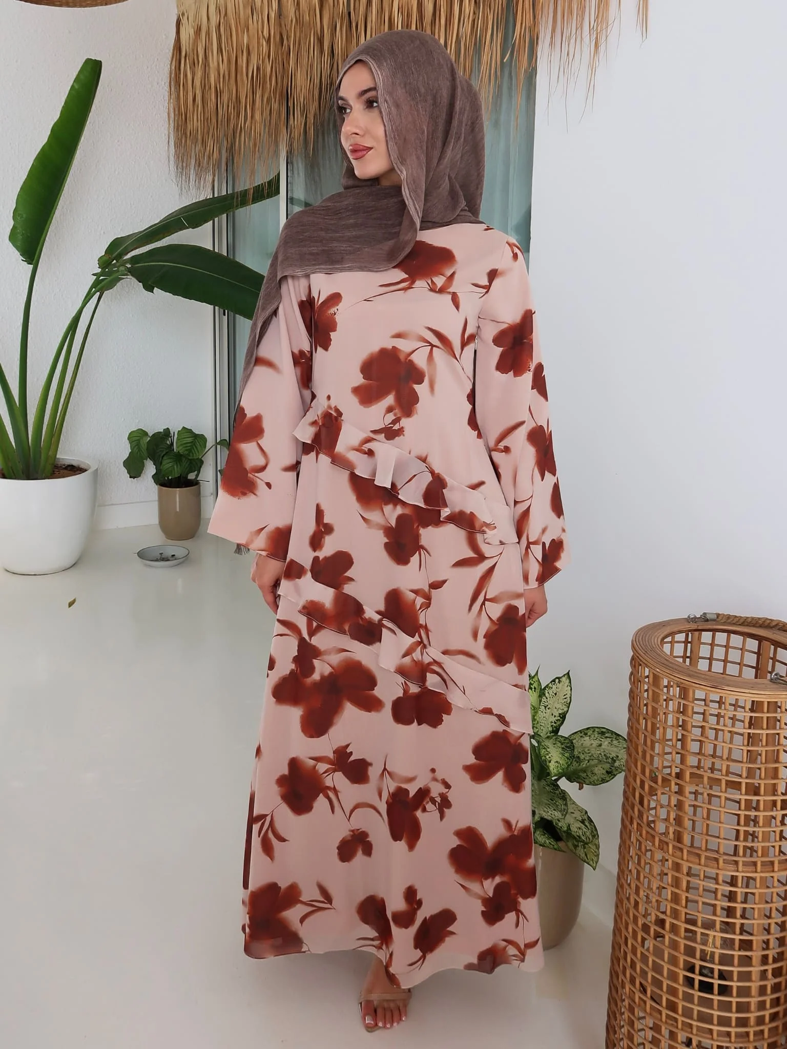 Brell Printed Frill Long Dress - Image 13