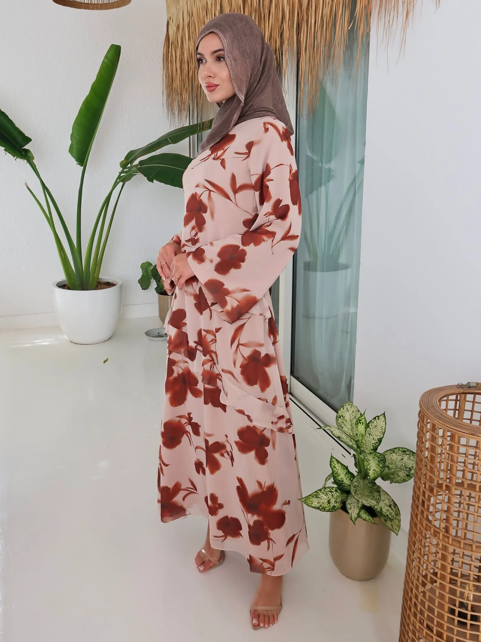 Brell Printed Frill Long Dress - Image 14