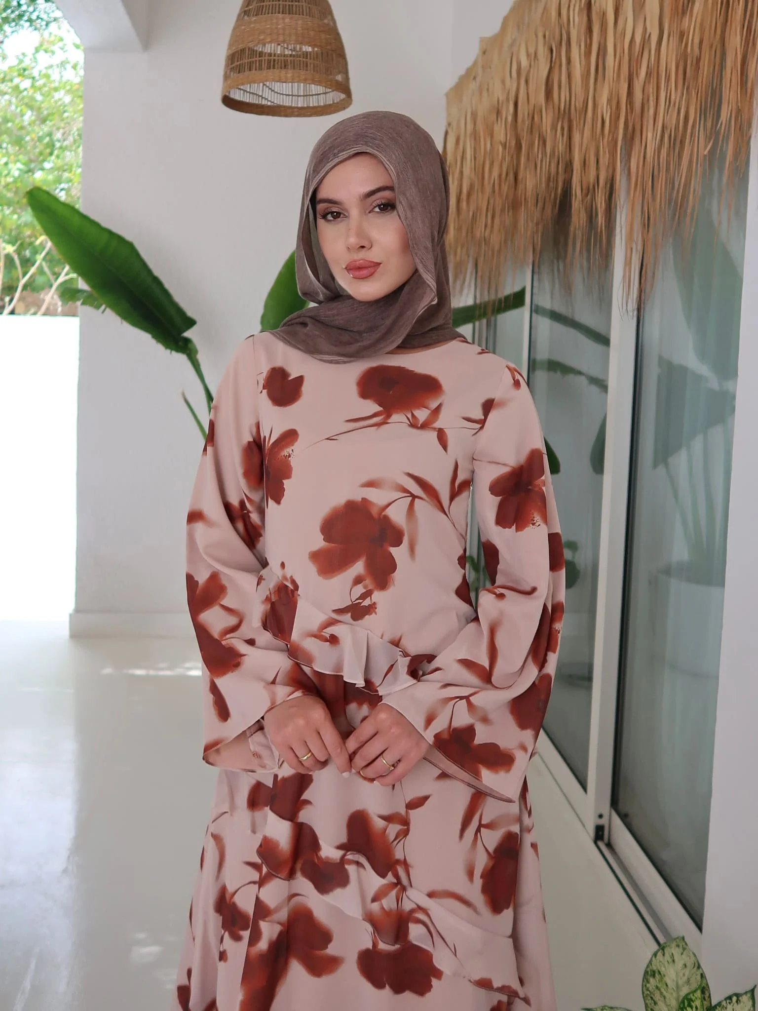 Brell Printed Frill Long Dress - Image 2