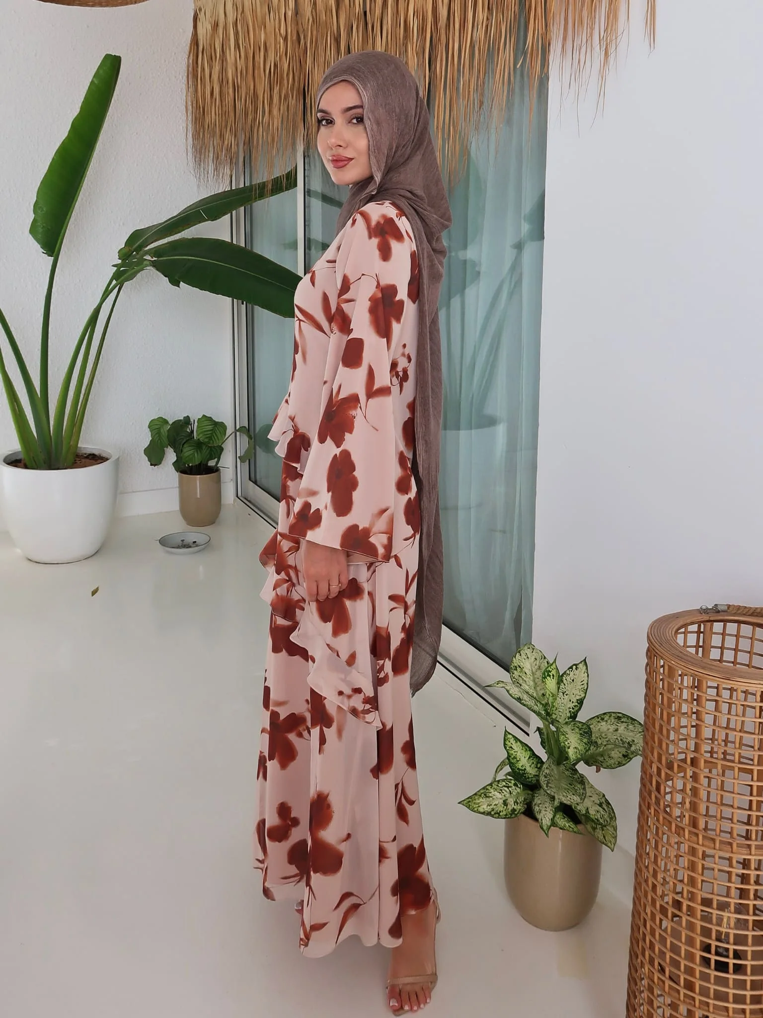 Brell Printed Frill Long Dress - Image 5