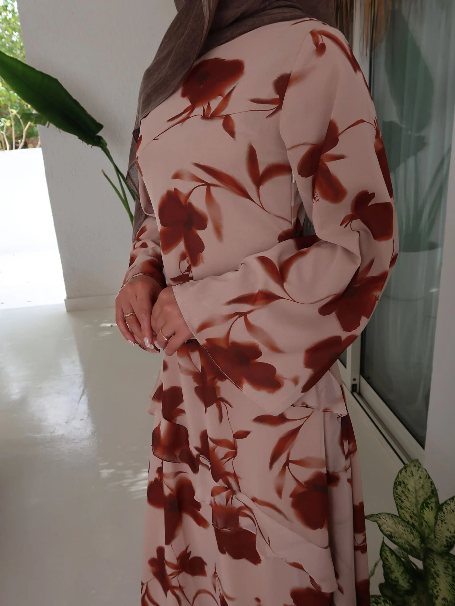Brell Printed Frill Long Dress - Image 8
