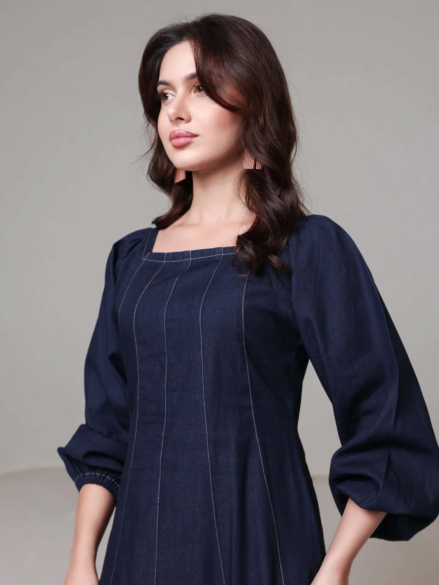 Bria Denim Long Dress - Image 11