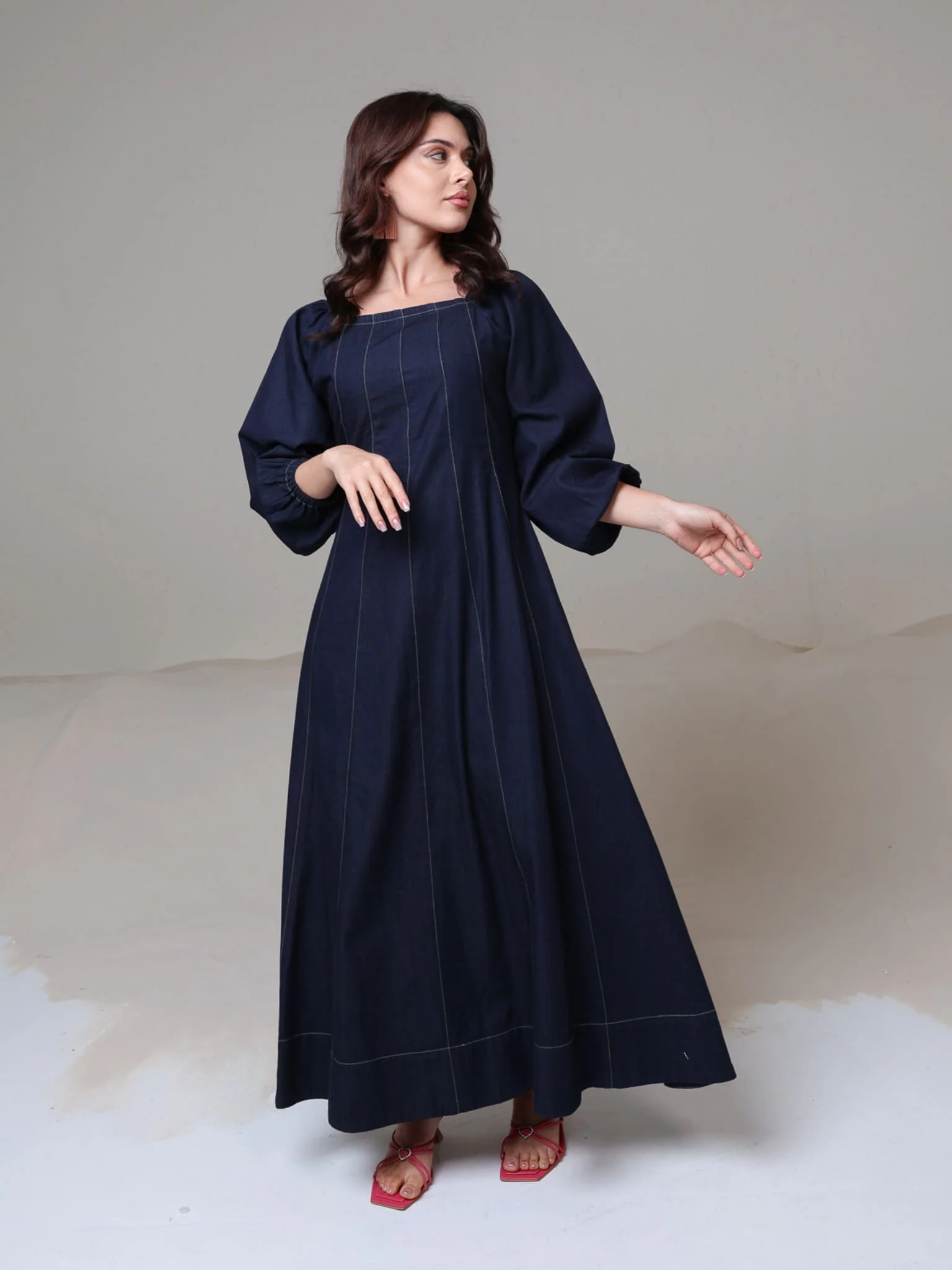 Bria Denim Long Dress - Image 12