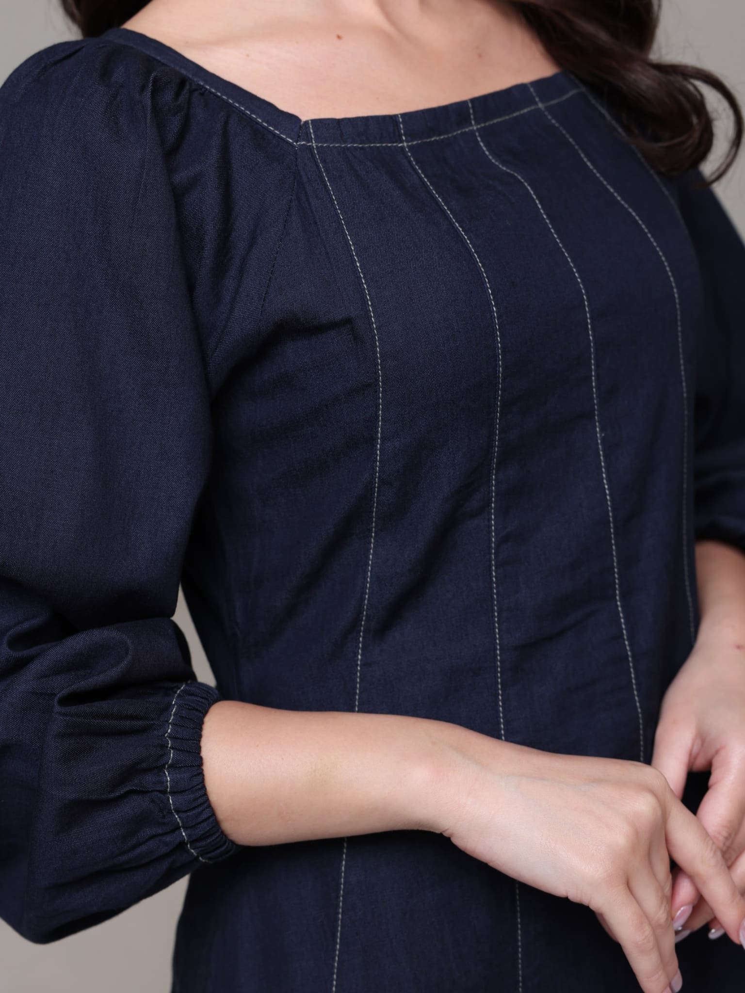 Bria Denim Long Dress - Image 2