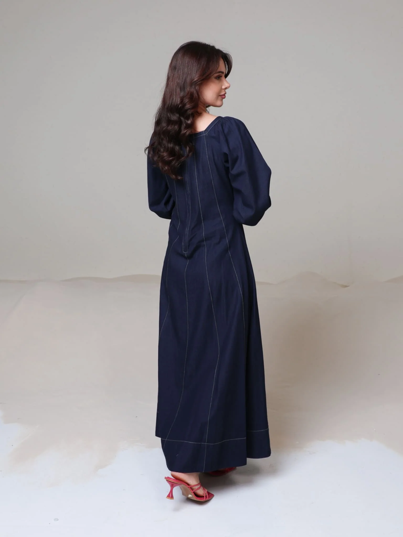 Bria Denim Long Dress - Image 3