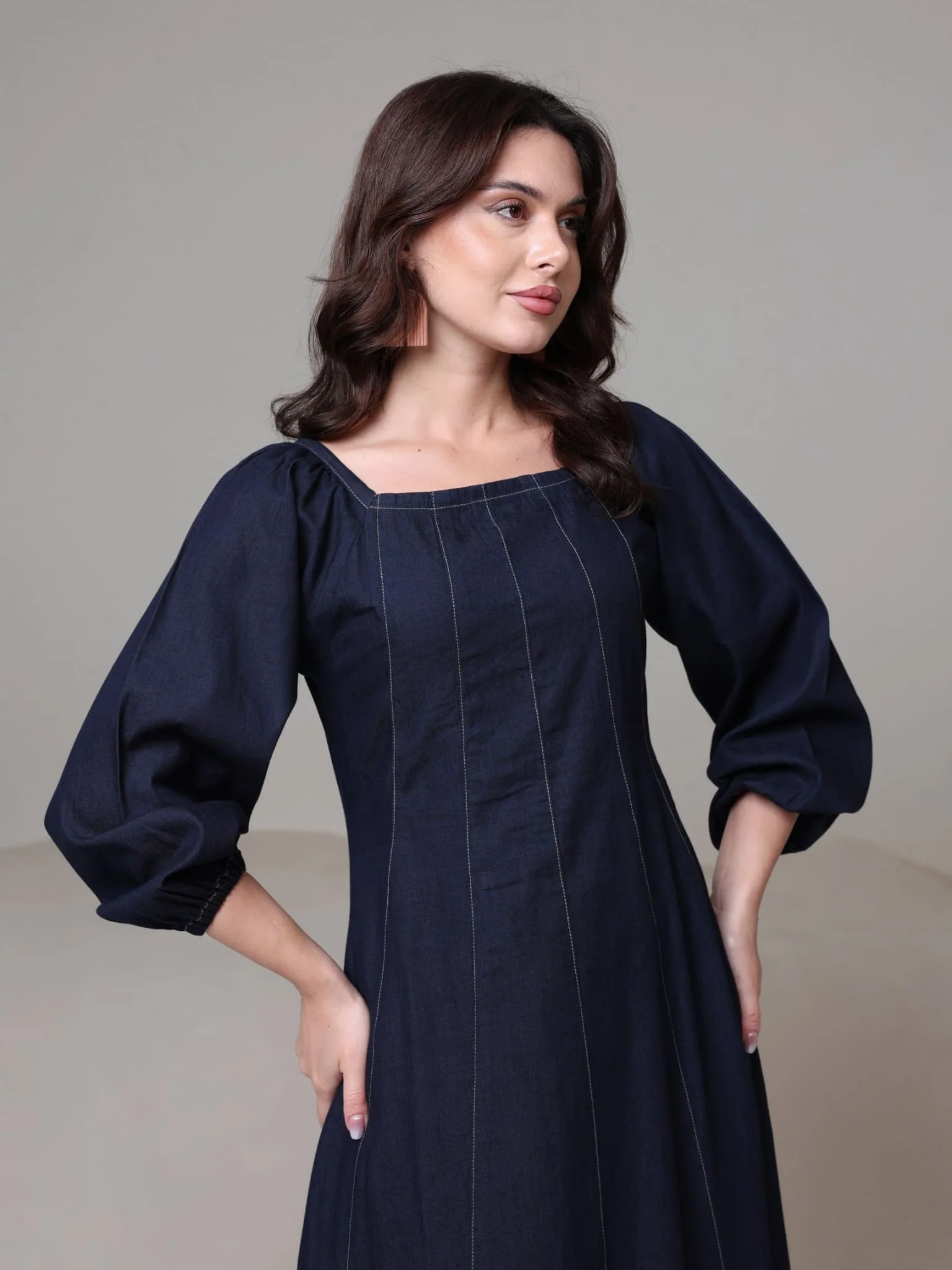 Bria Denim Long Dress - Image 8