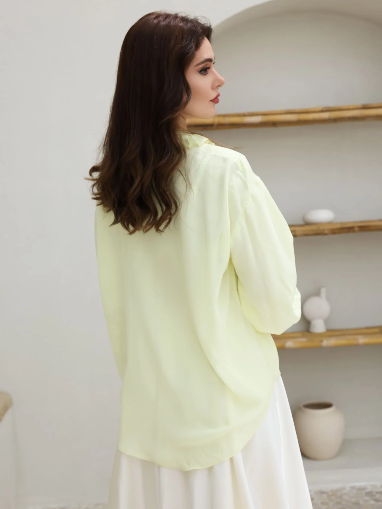 Buckingham Pleated Yellow Shirt - Image 3