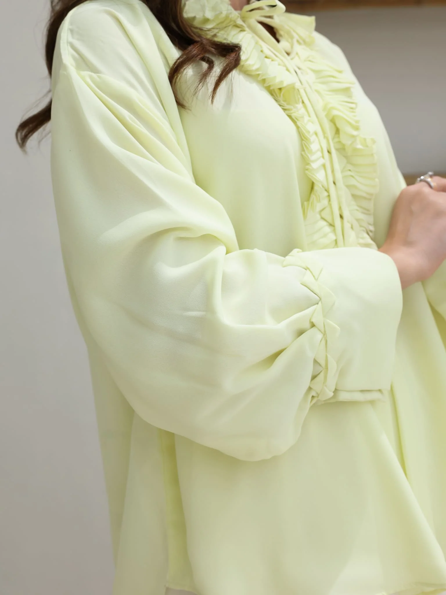 Buckingham Pleated Yellow Shirt - Image 4