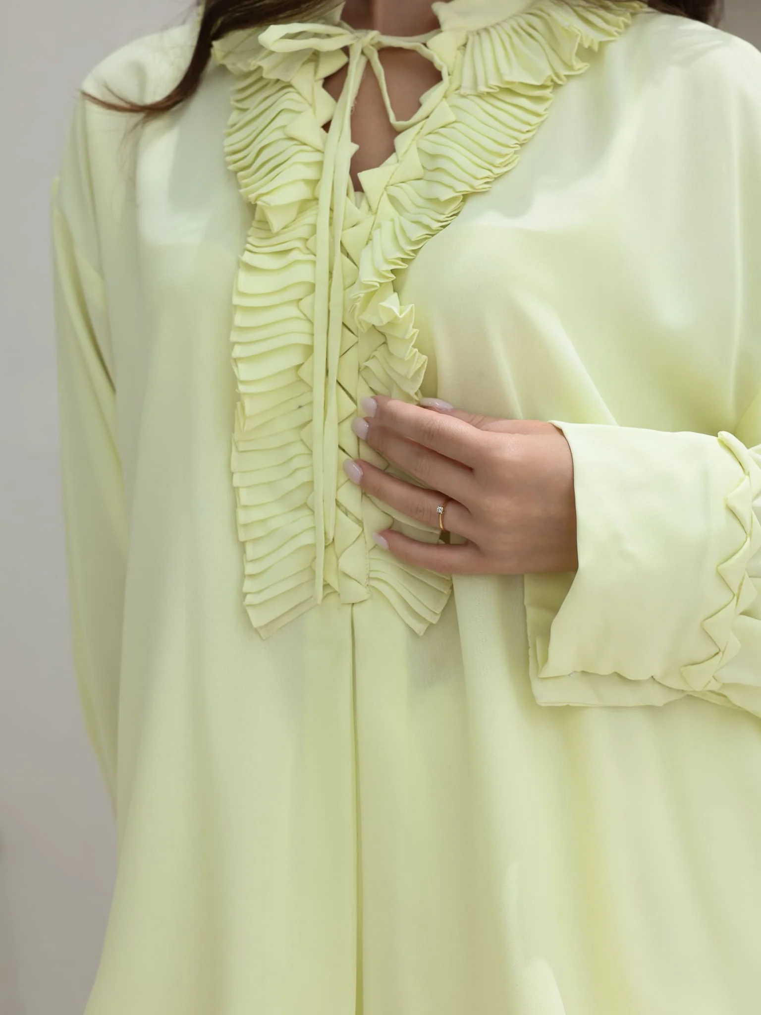 Buckingham Pleated Yellow Shirt - Image 7