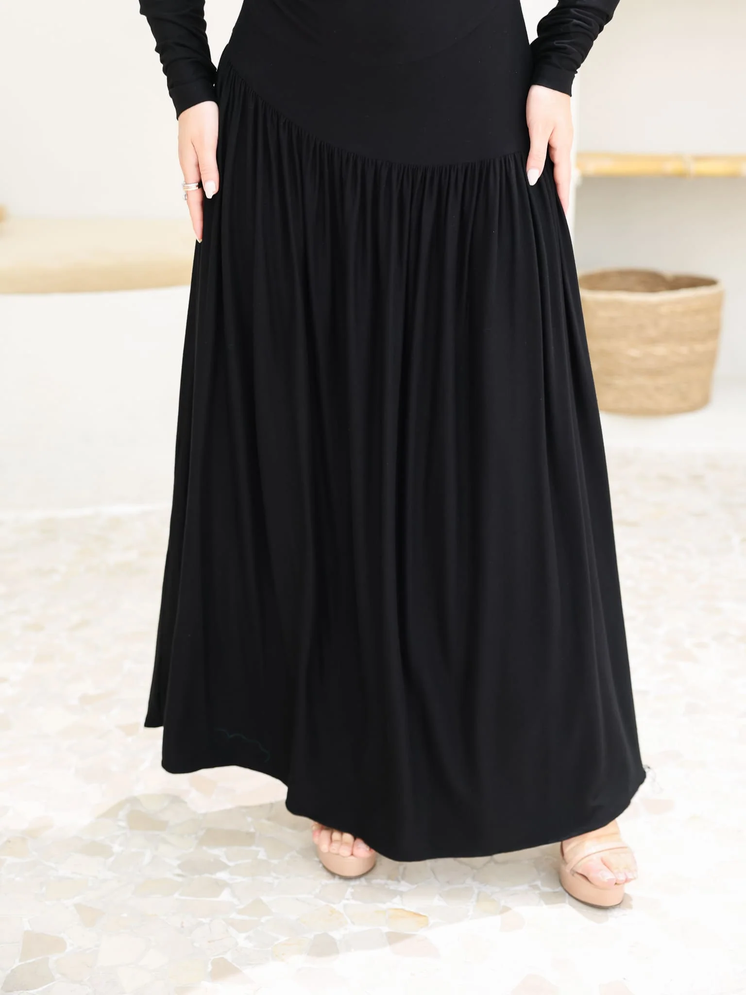 Caffra Black Jersey Long Dress - Image 5