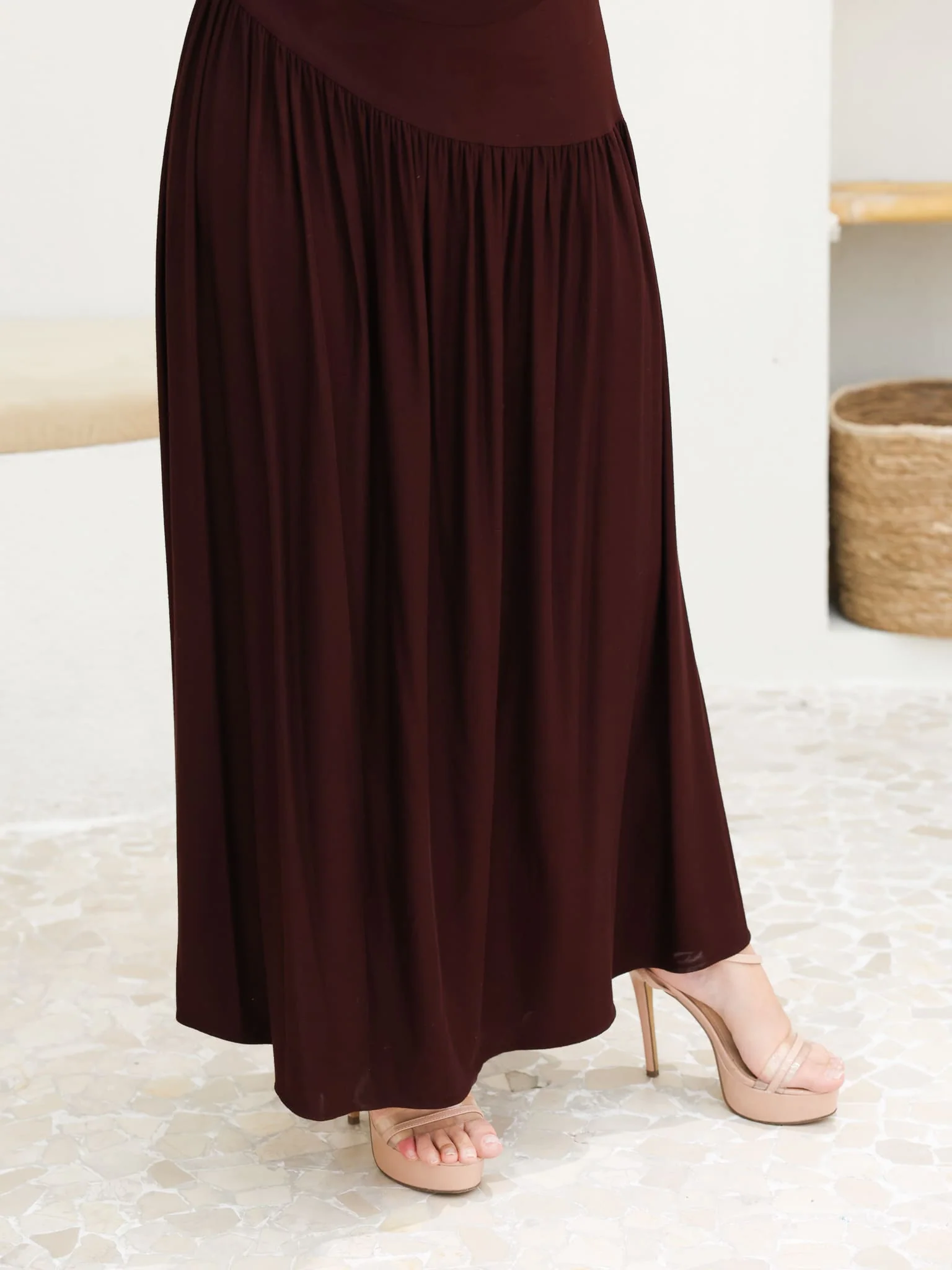 Caffra Brown Jersey Long Dress - Image 6